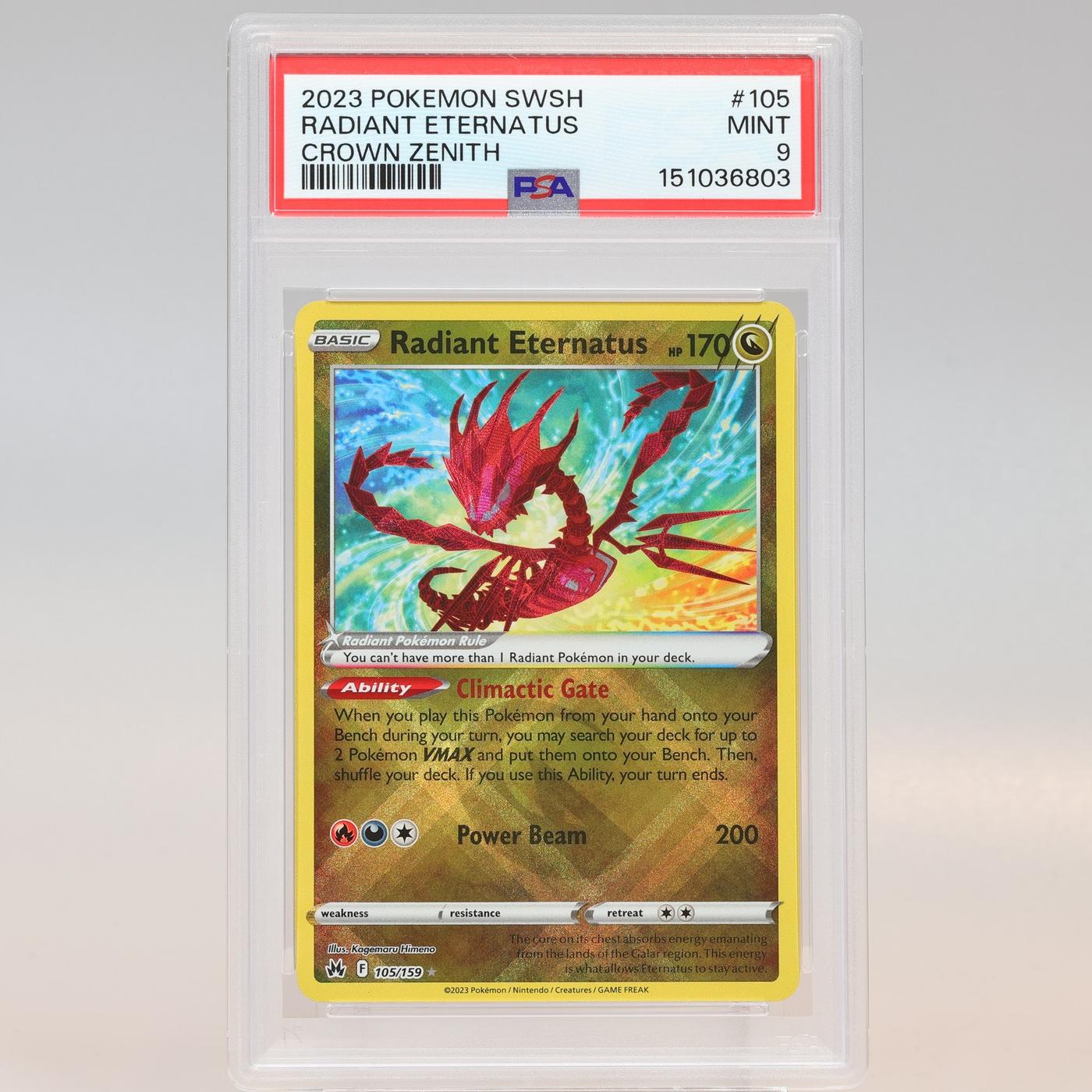 Pokemon TCG Radiant Eternatus 105 Crown Zenith Radiant Rare PSA 9 MINT 168441076096 2