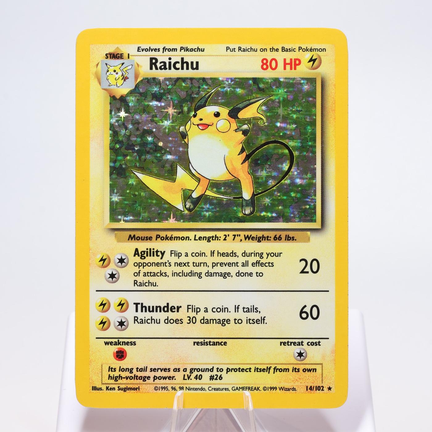 Pokemon TCG Raichu 14102 Base Set Holo Rare WOTC EXC 168334493776 2