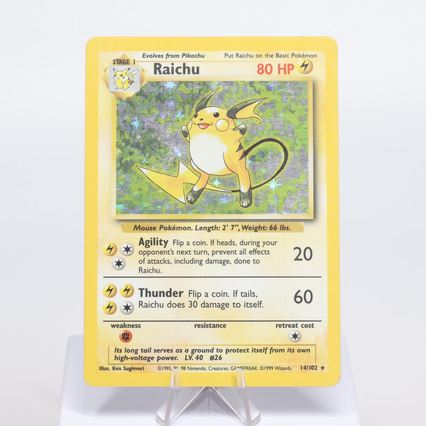 Pokemon TCG Raichu 14102 Base Set Holo Rare WOTC MP 168220700196 2