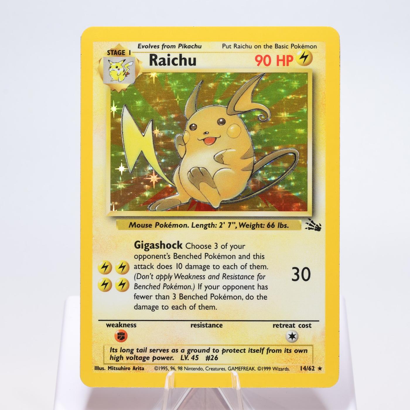 Pokemon TCG Raichu 1462 Fossil Holo Rare WOTC EXC 168327252486 2