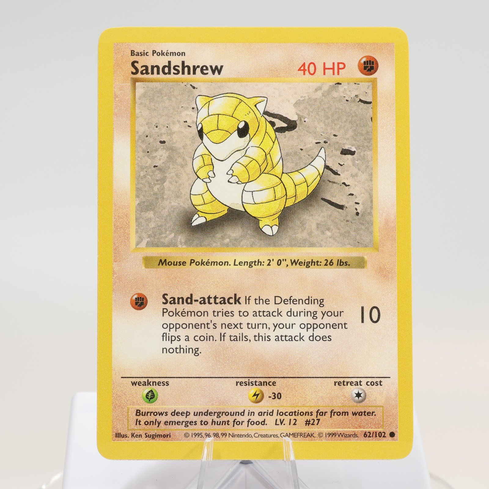 Pokemon TCG Sandshrew 62102 Base Set Common Shadowless WOTC 1999 EXCNM 168144948216 2