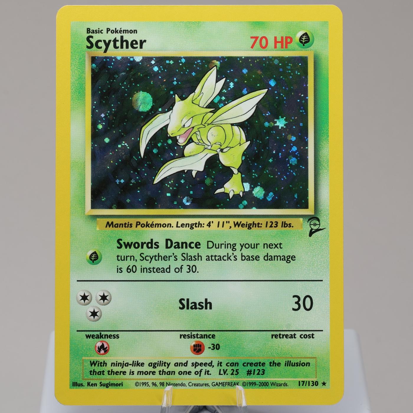 Pokemon TCG Scyther 17130 Base Set 2 Holo Rare WOTC 1999 EXC 168249284356 2