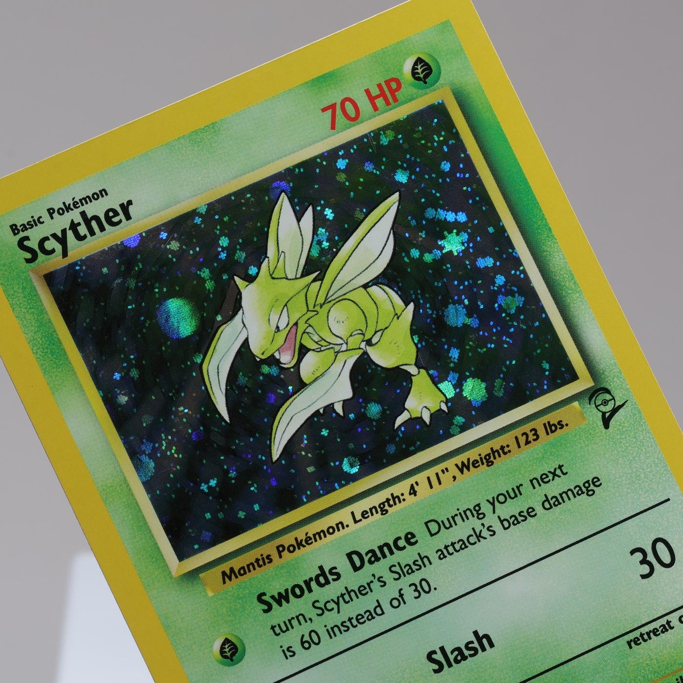 Pokemon TCG Scyther 17130 Base Set 2 Holo Rare WOTC 1999 EXC 168249284356