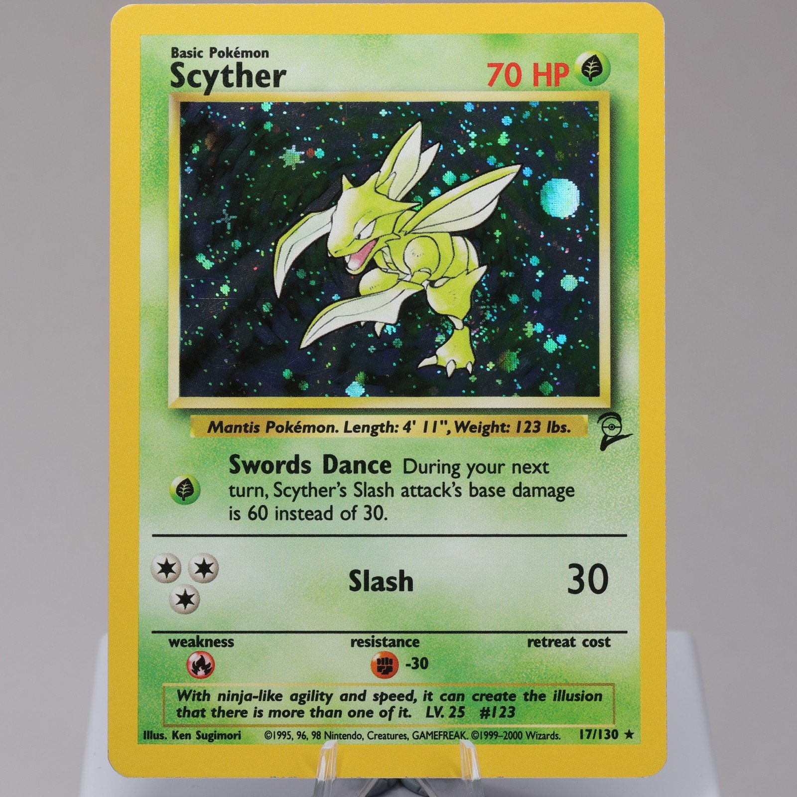 Pokemon TCG Scyther 17130 Base Set 2 Holo Rare WOTC 1999 EXCNM 167950659096 2