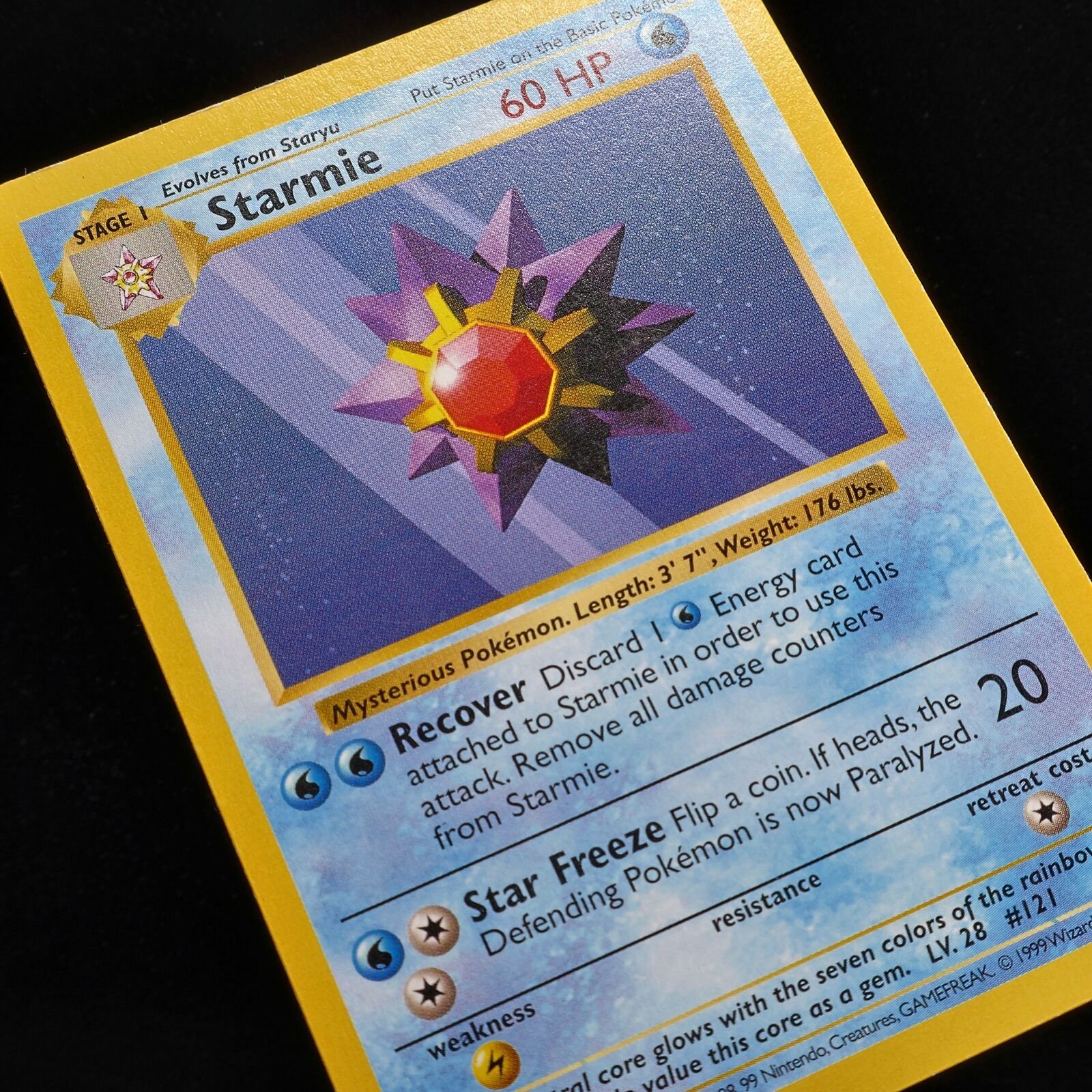 Pokemon TCG – Starmie 64/102 Base Set  Shadowless WOTC 1999 – MP