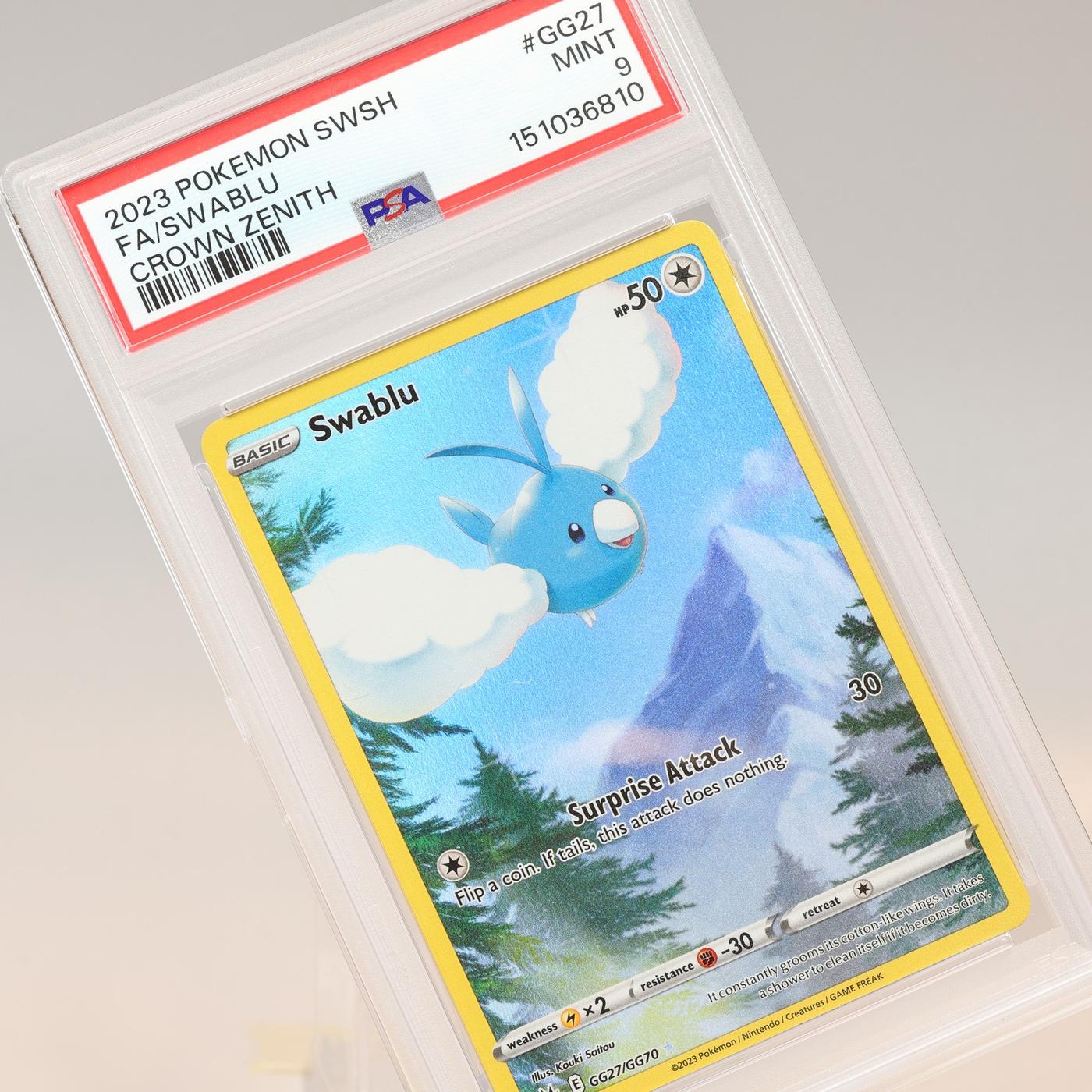 Pokemon TCG Swablu GG27GG70 Crown Zenith Trainer Gallery PSA 9 MINT 168441076106