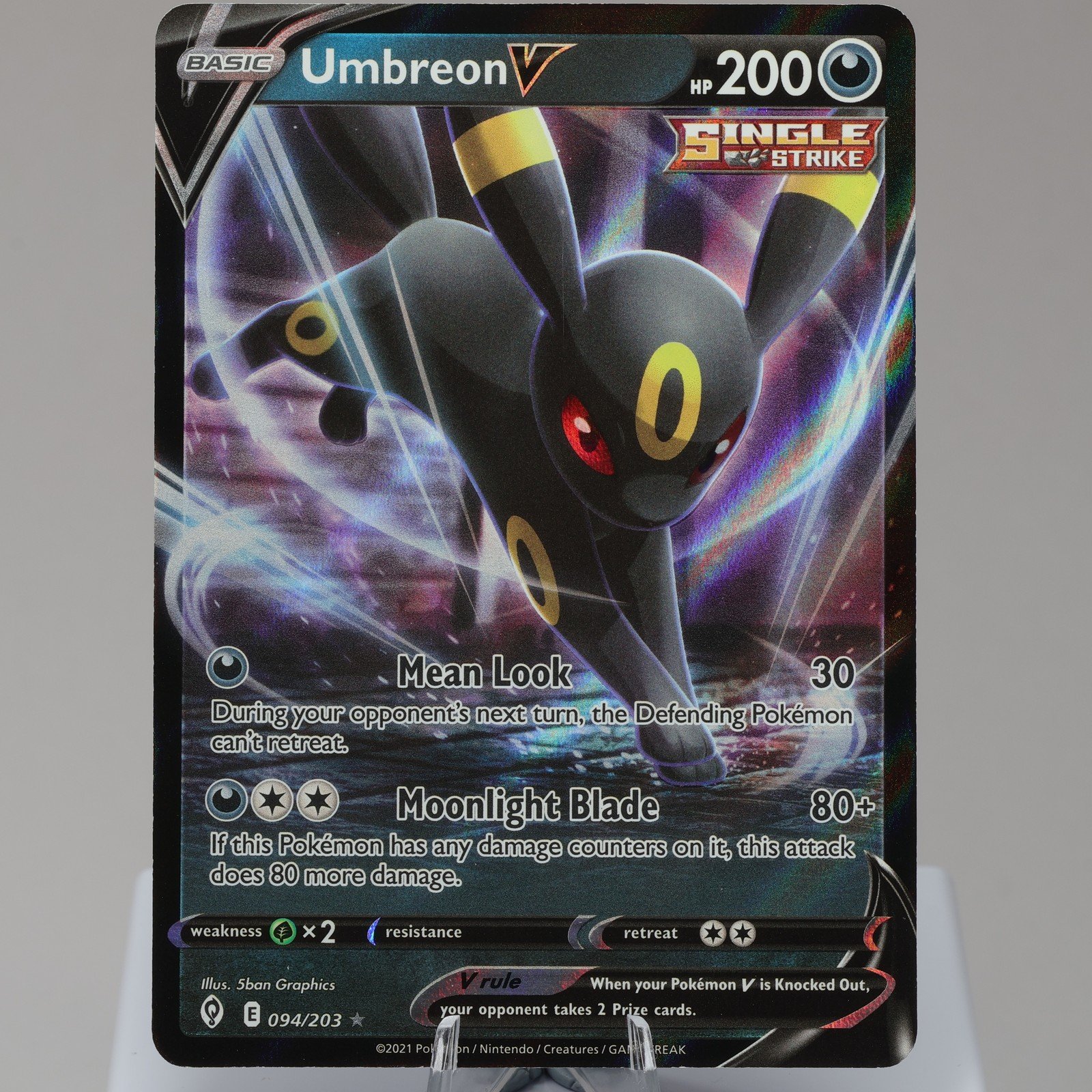 Pokemon TCG Umbreon V 94203 Evolving Skies V Rare WOTC 1999 NM 167950659106 2