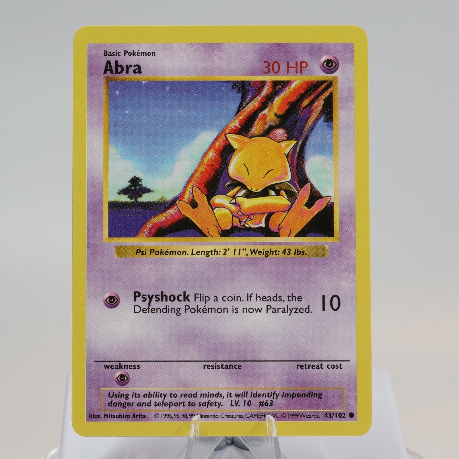 Pokemon TCG Abra 43102 Base Set Common Shadowless WOTC 1999 EXCNM 168144948187 2