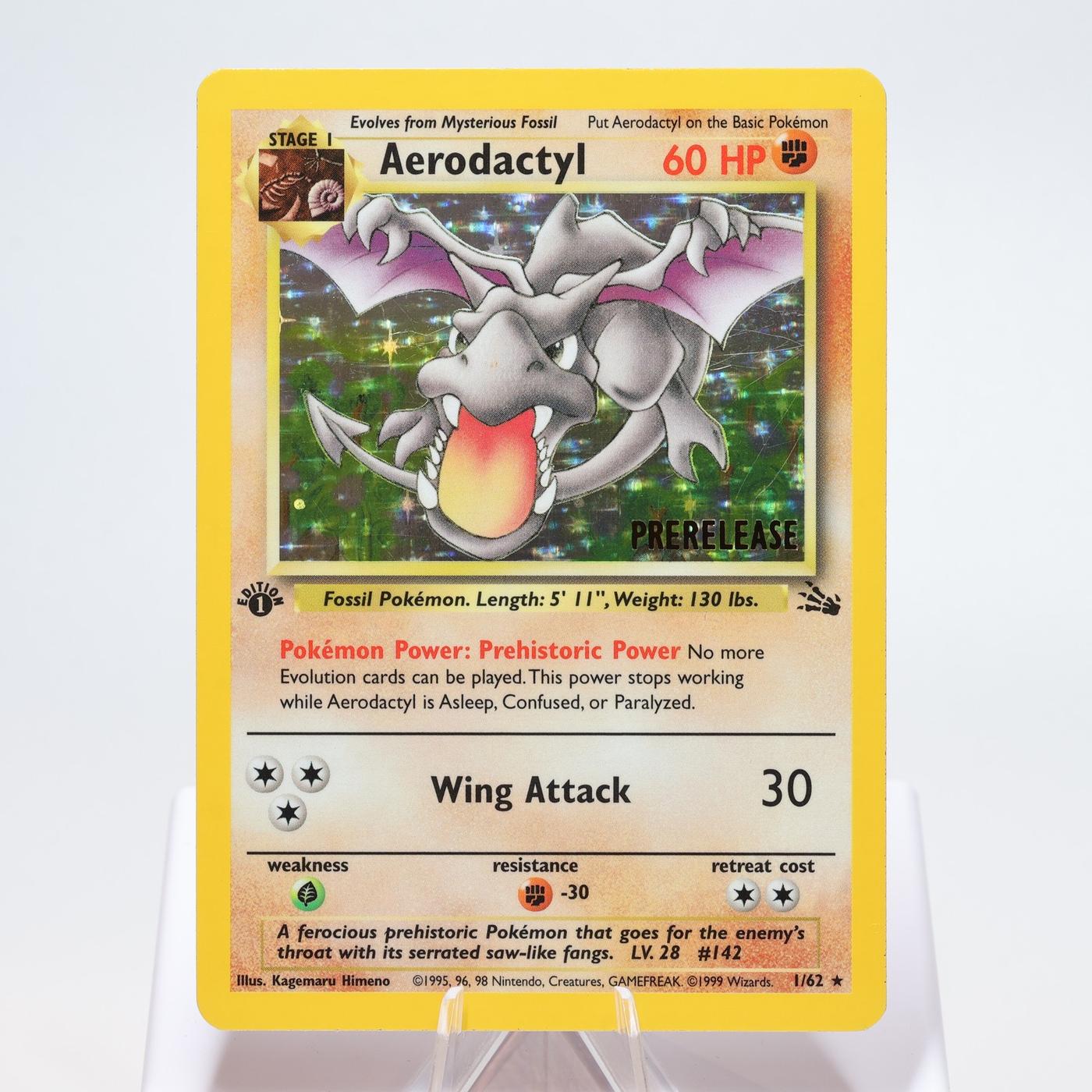Pokemon TCG Aerodactyl 162 Fossil Holo Rare 1st Edition WOTC EXC 168327252497 2