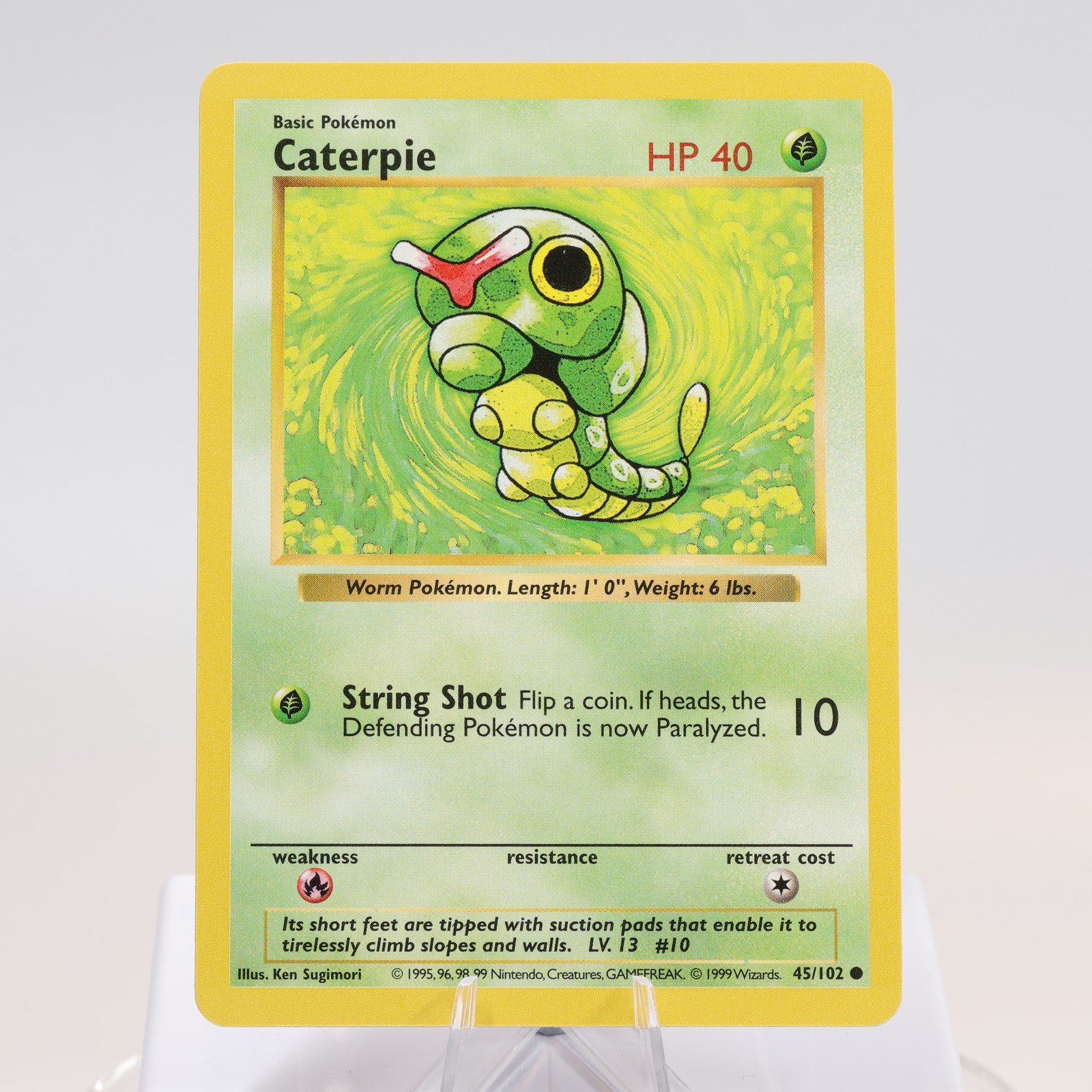 Pokemon TCG Caterpie 45102 Base Set Common Shadowless WOTC 1999 EXC 168144948237 2