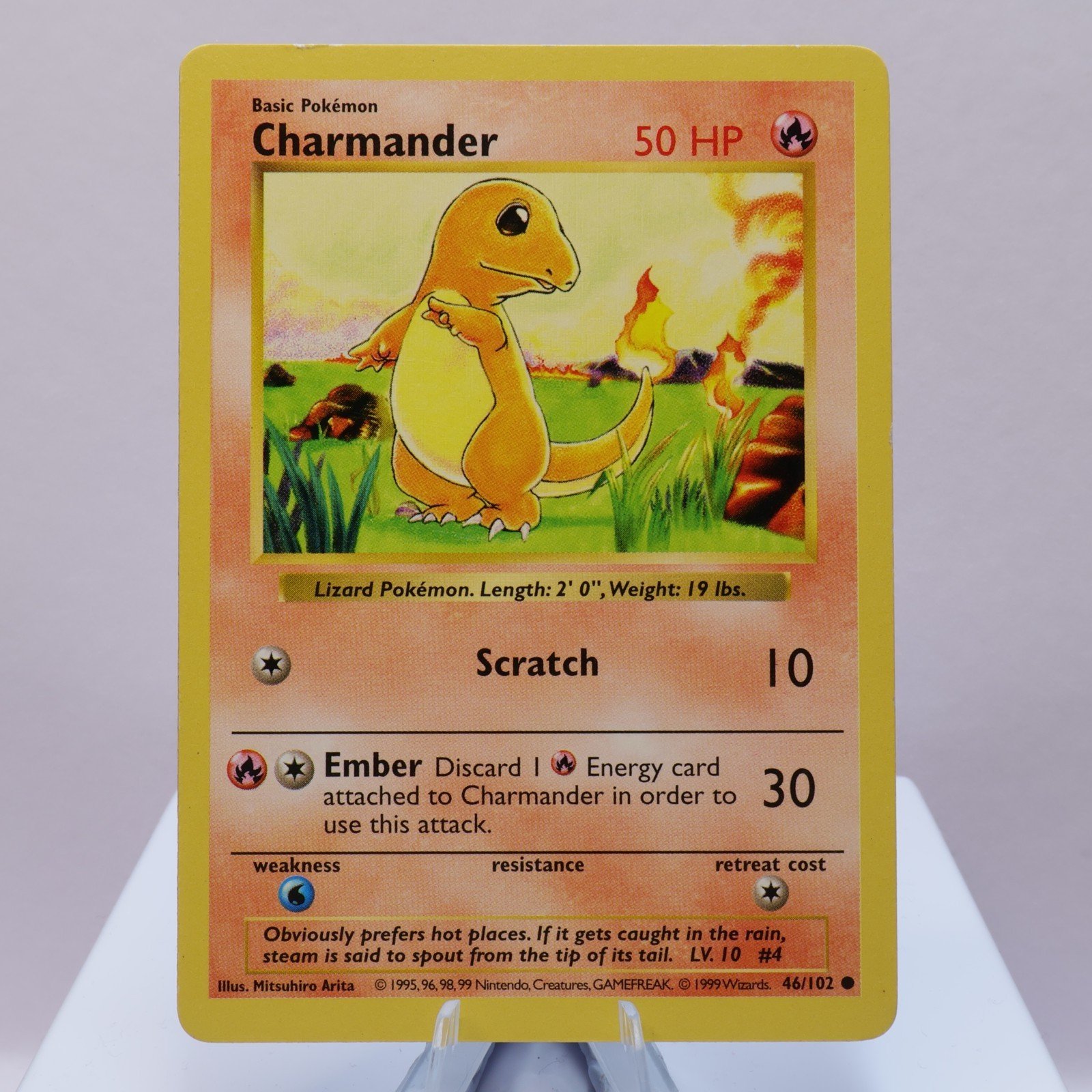 Pokemon TCG Charmander 46102 Base Set Common Shadowless WOTC 1999 EXC 167710747717 2
