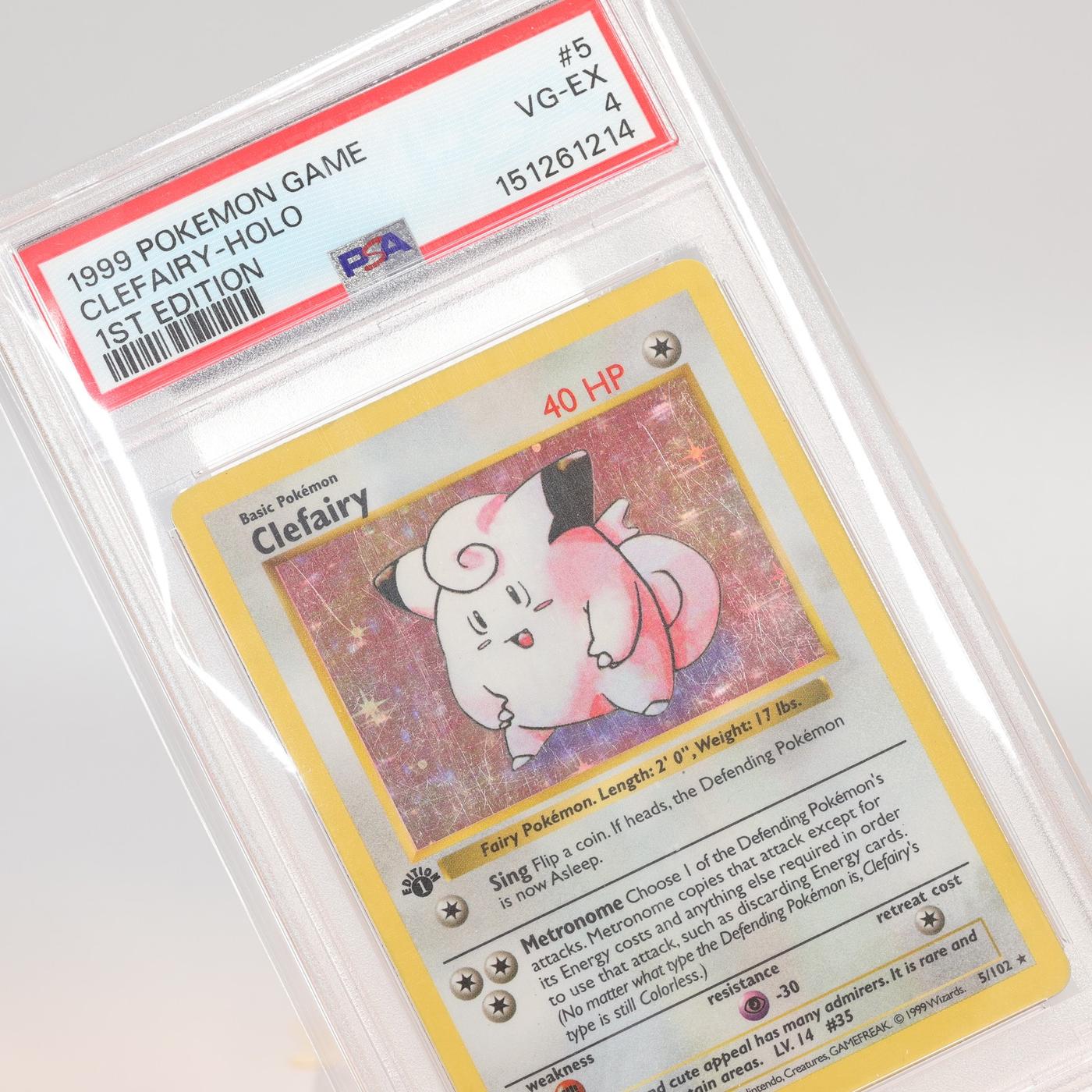 Pokemon TCG – Clefairy 5/102 Base Set Holo Rare 1st Edition – PSA 4 VG/EX