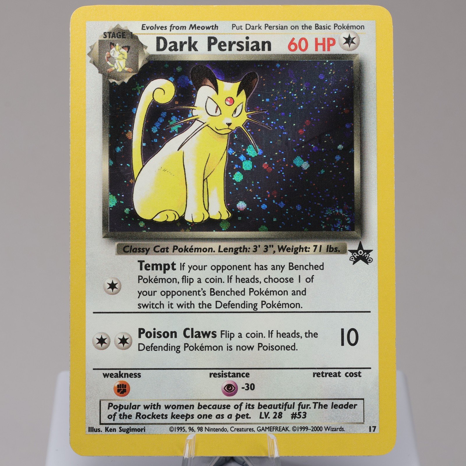 Pokemon TCG Dark Persian 17 Wizards Black Star Promo EXCNM 167950658987 2
