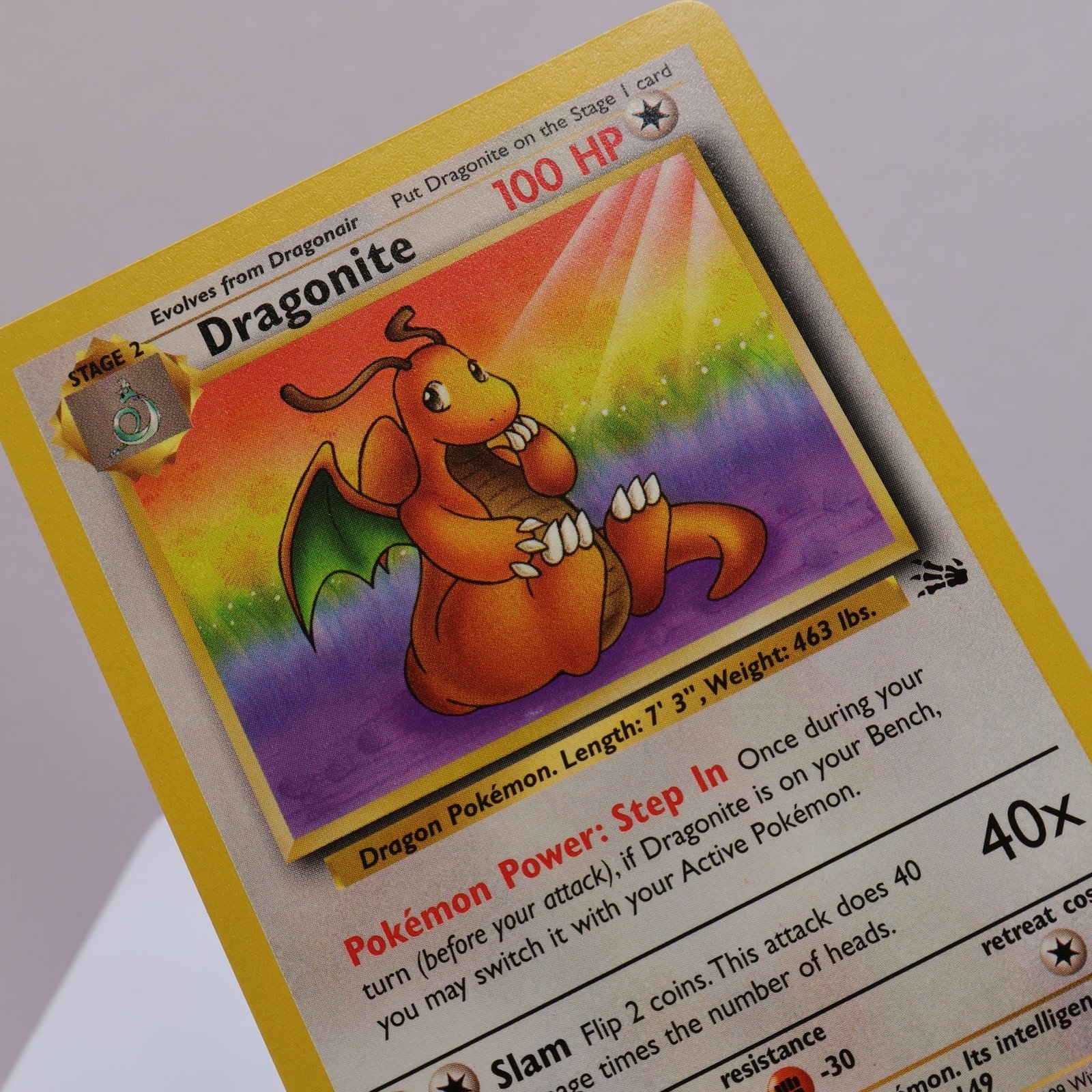 Pokemon TCG Dragonite 1962 Fossil Rare WOTC 1999 EXCNM 167830364527