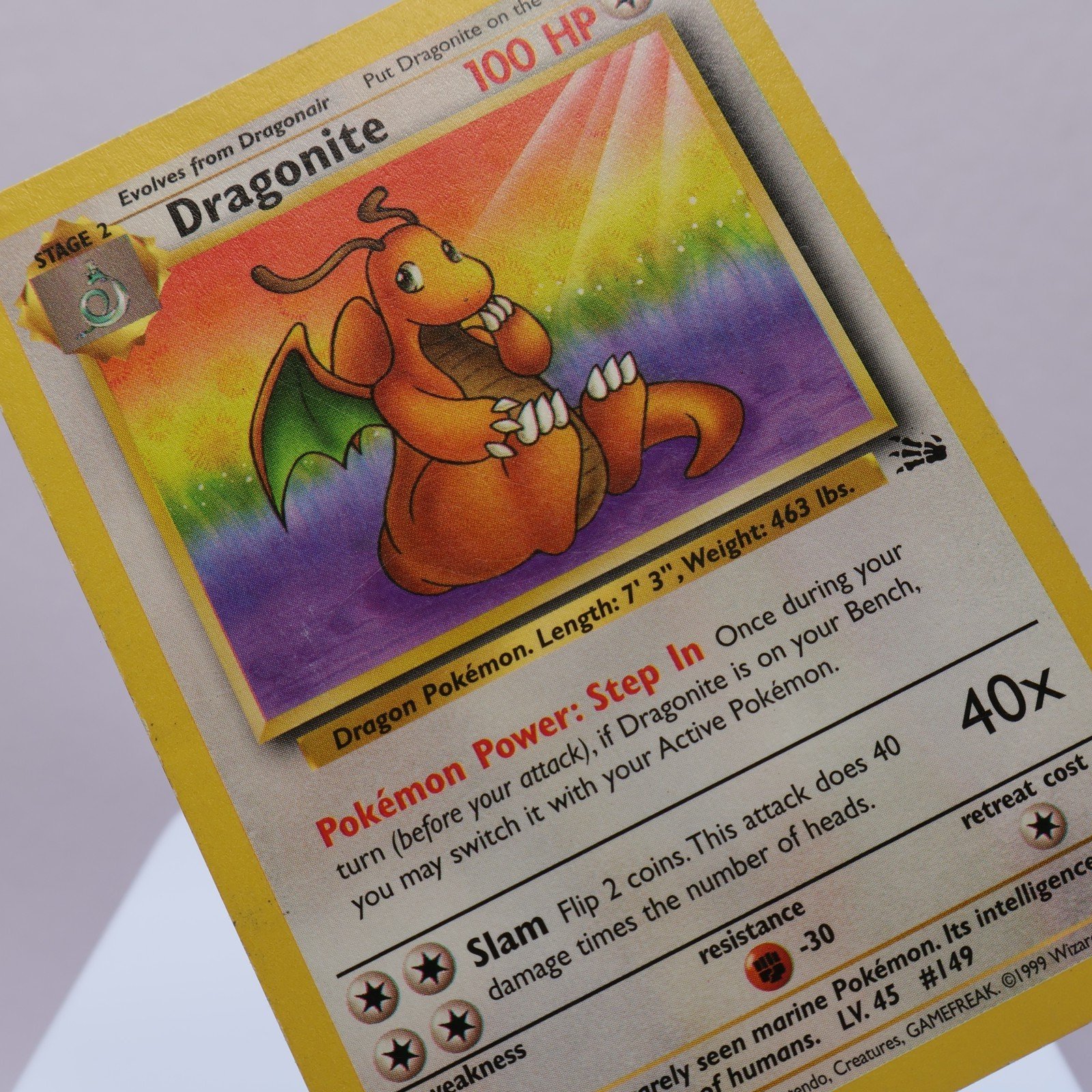 Pokemon TCG – Dragonite 19/62 Fossil Rare  WOTC 1999 – PL