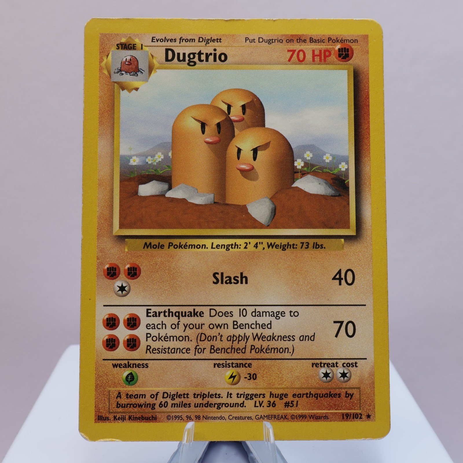 Pokemon TCG Dugtrio 19102 Base Set Rare WOTC 1999 HP 167830364507 2