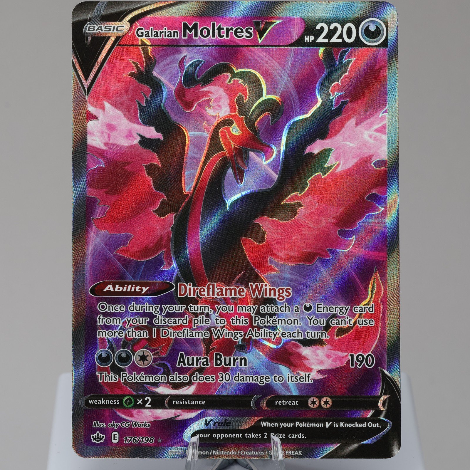 Pokemon TCG Galarian Moltres V 176198 Chilling Reign Full Art NMM 167950658997 2