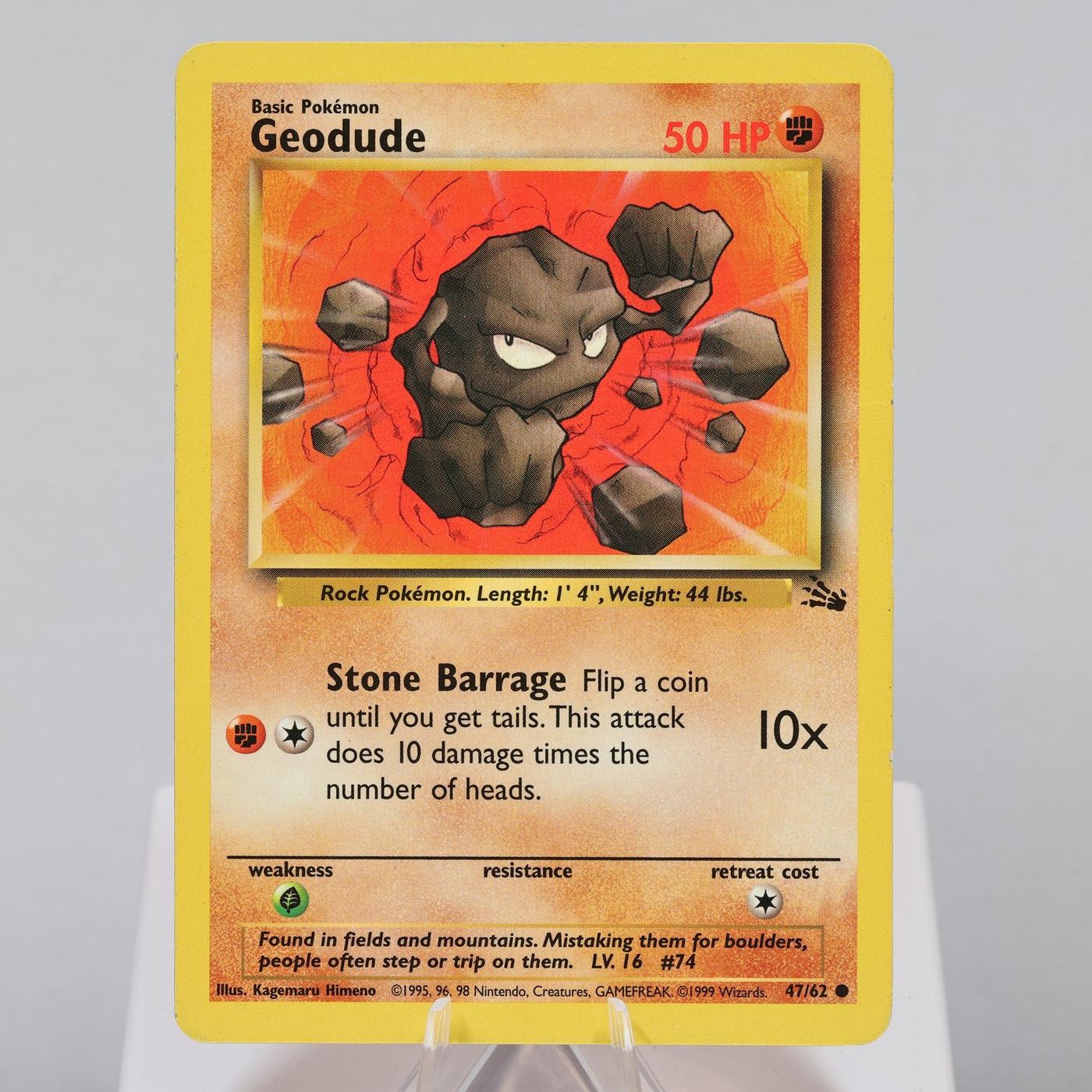 Pokemon TCG Geodude 4762 Fossil Common WOTC LP 168575354977 2