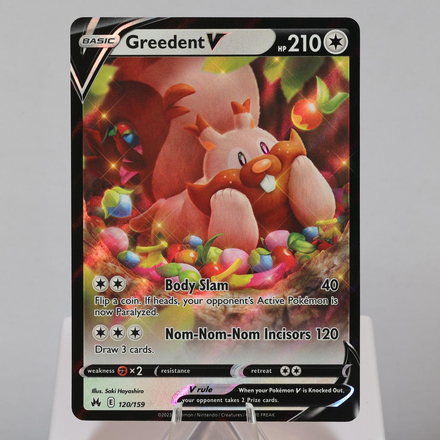 Pokemon TCG Greedent V 120159 Crown Zenith V Rare WOTC NMM 168575354967 2