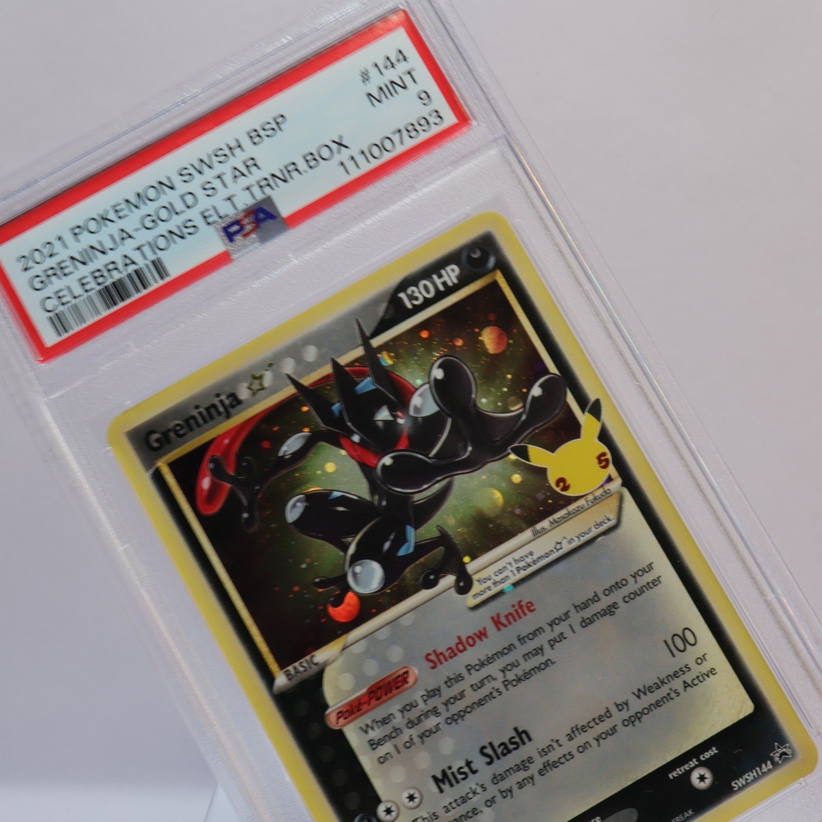 Pokemon TCG – Greninja ☆ SWSH144  Black Star Promo Celebrations ETB – PSA 9 MINT