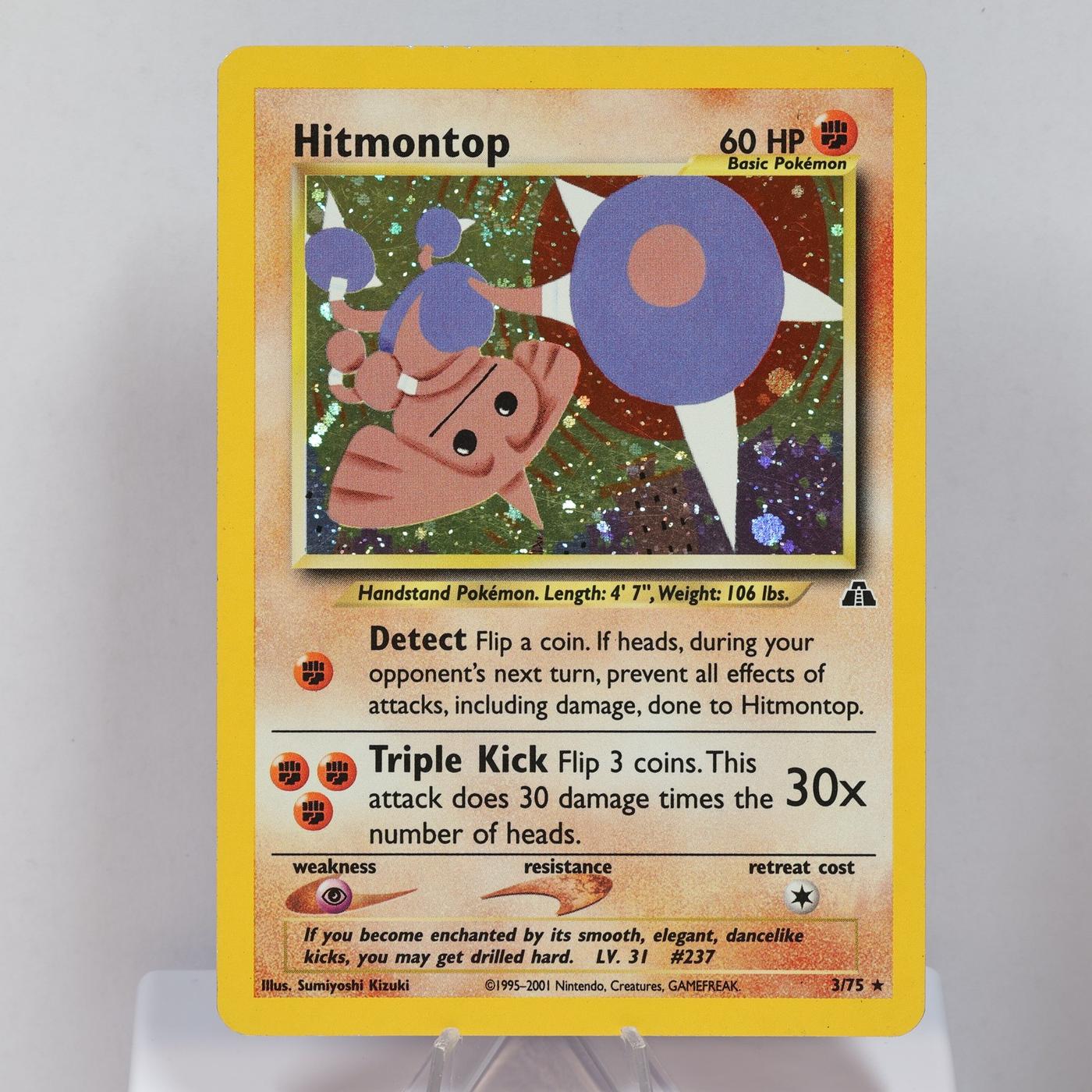 Pokemon TCG Hitmontop 375 Neo Discovery Holo Rare Unlimted WOTC 2001 EXC 168641009277 2