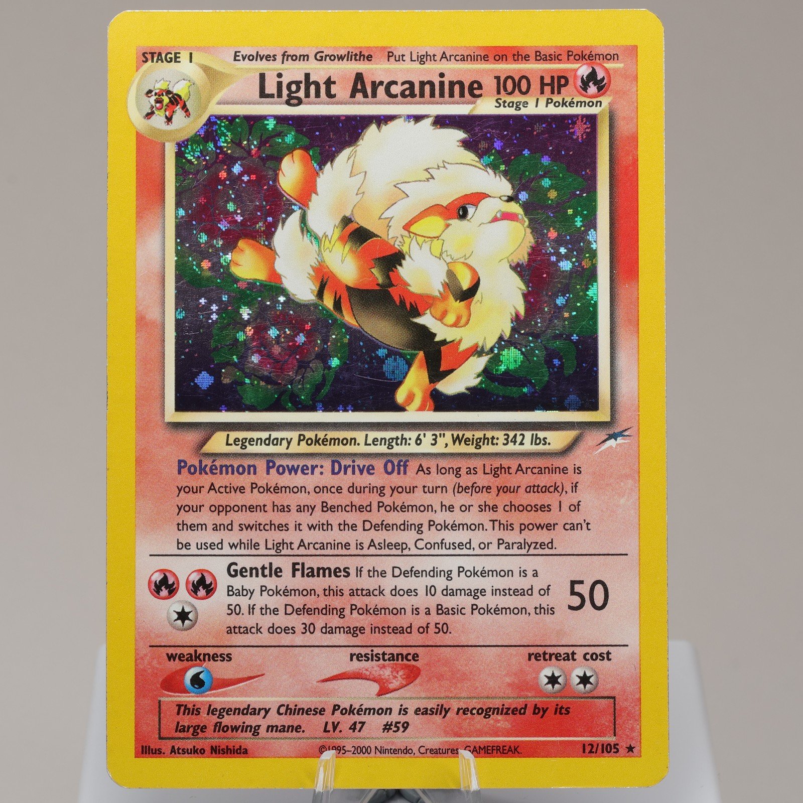 Pokemon TCG Light Arcanine 12105 Neo Destiny Holo Rare WOTC 1999 167950659037 2
