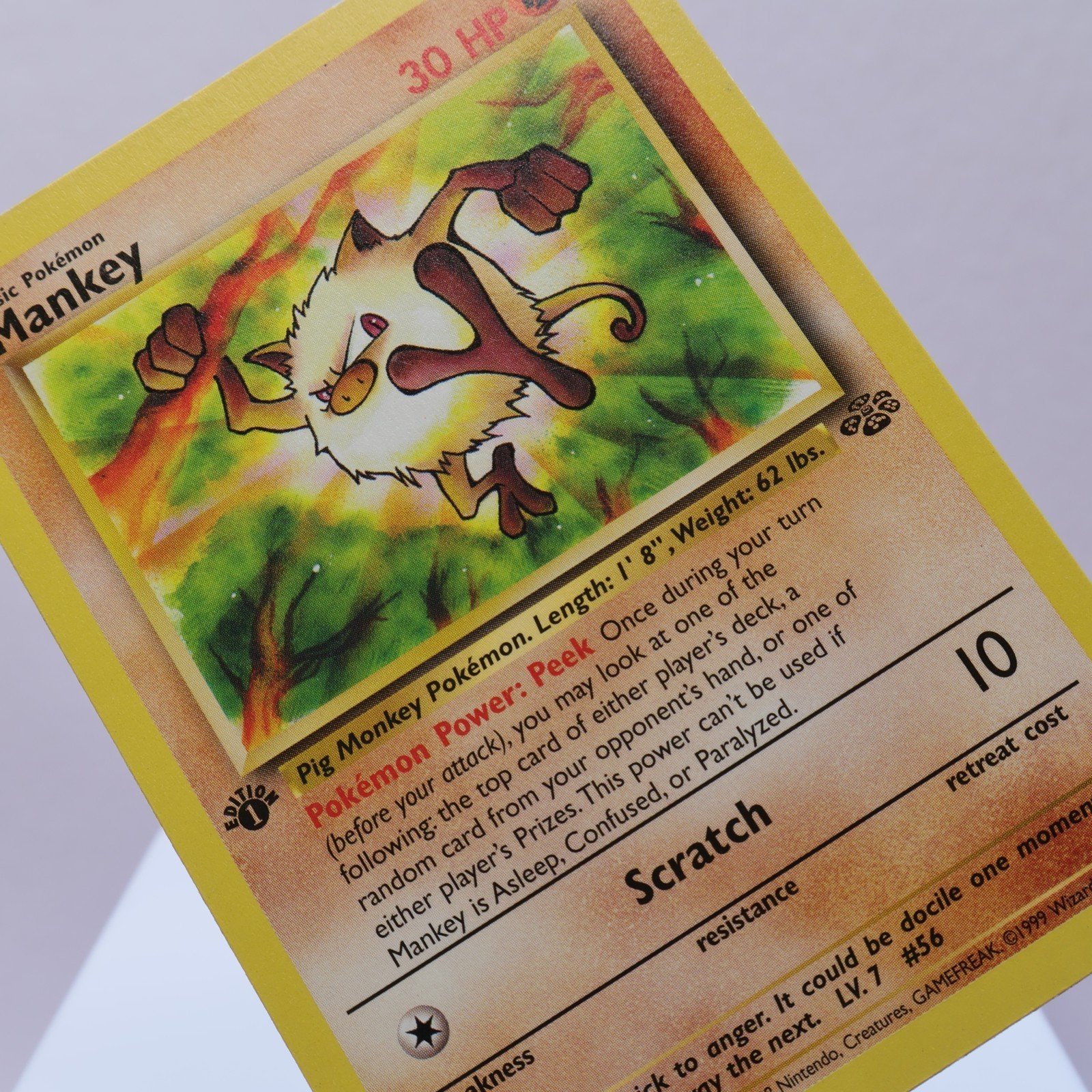 Pokemon TCG – Mankey 55/64 Jungle Common 1st Edition WOTC 1999 – EXC