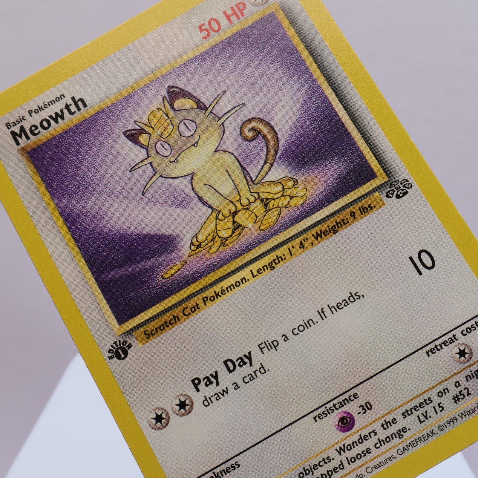 Pokemon TCG – Meowth 56/64 Jungle Common 1st Edition WOTC 1999 – EXC/NM