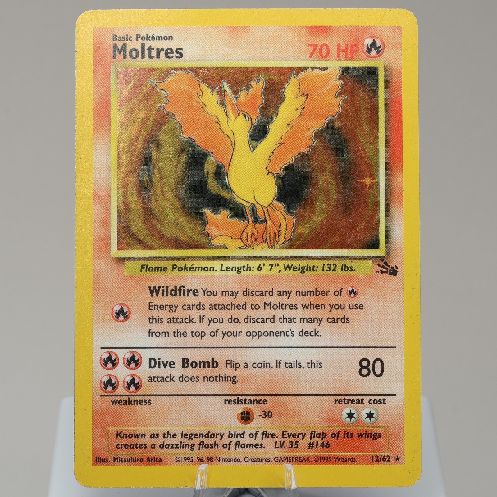 Pokemon TCG Moltres 1262 Fossil Holo Rare WOTC 1999 PL 167950659067 2