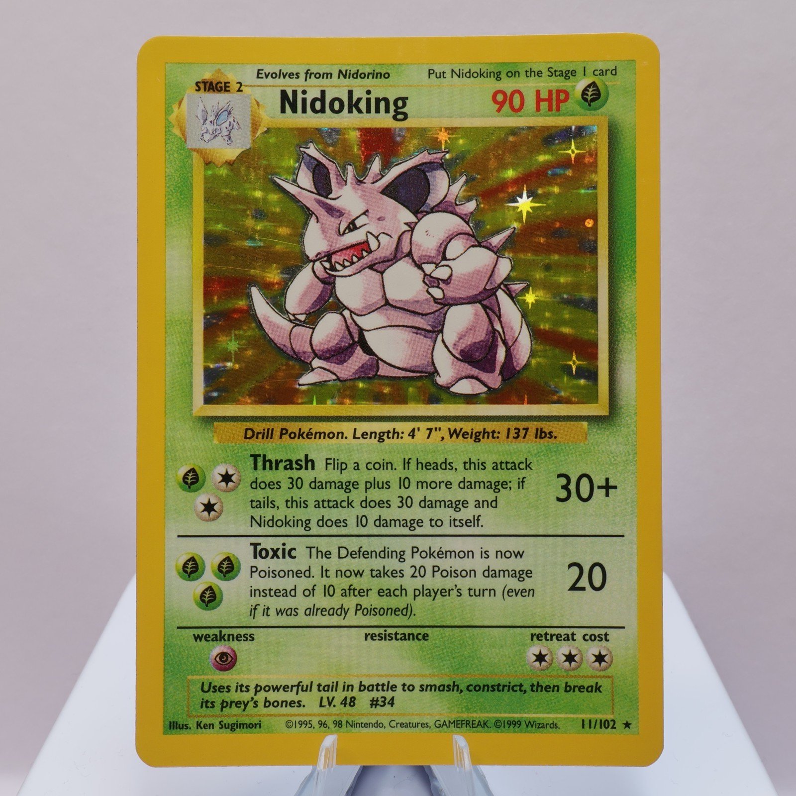 Pokemon TCG Nidoking 11102 Base Set Holo Rare WOTC 1999 EXCNM 167710747827 2