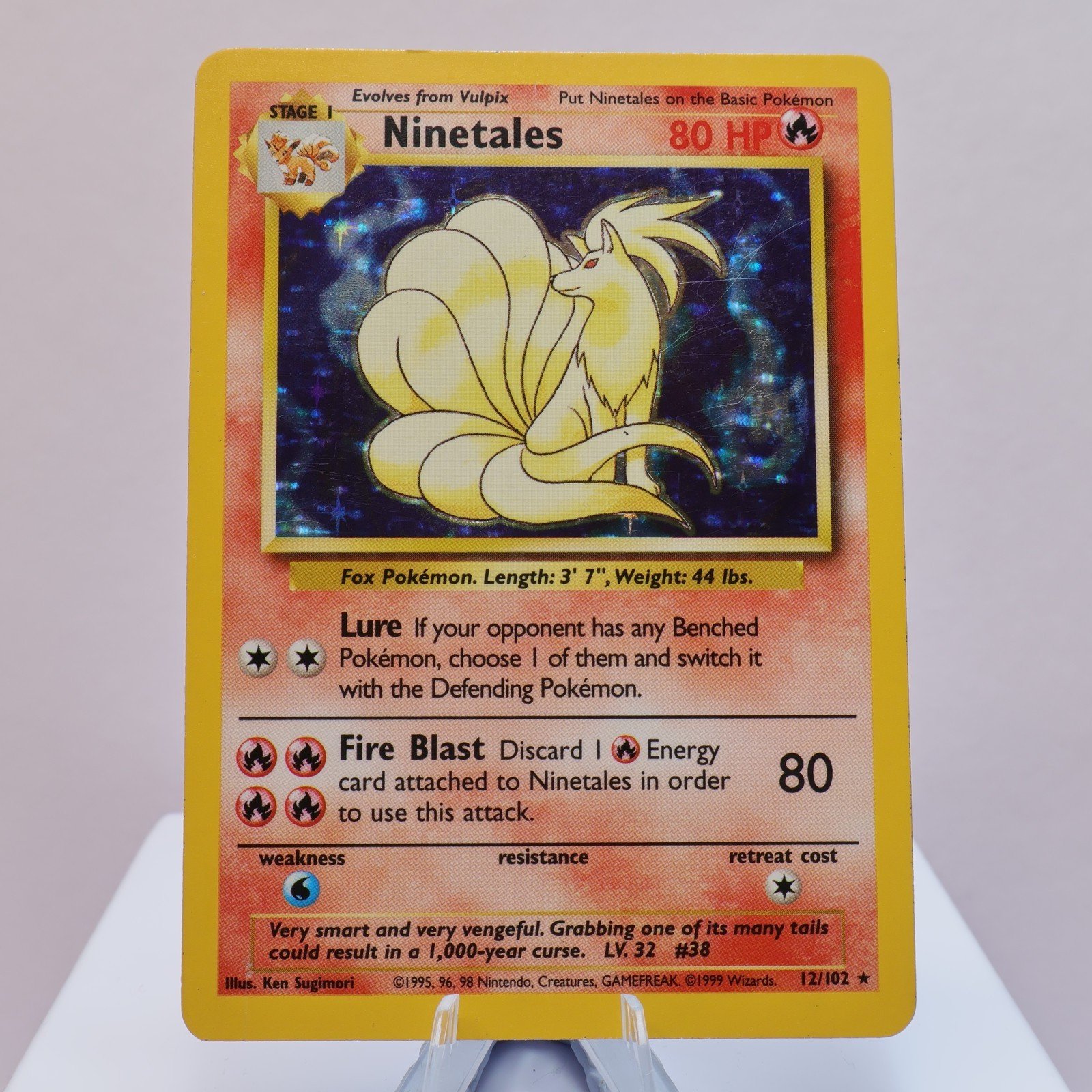 Pokemon TCG Ninetales 12102 Base Set Holo Rare WOTC 1999 MP 167830364467 2