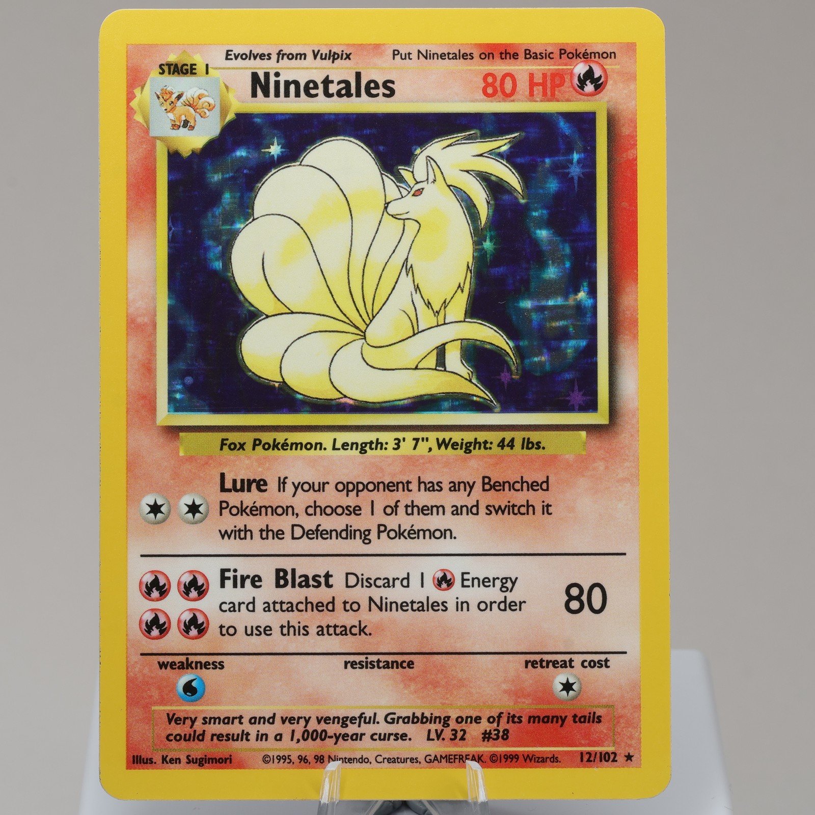 Pokemon TCG Ninetales 12102 Base Set Holo Rare WOTC 1999 NM 167950659077 2