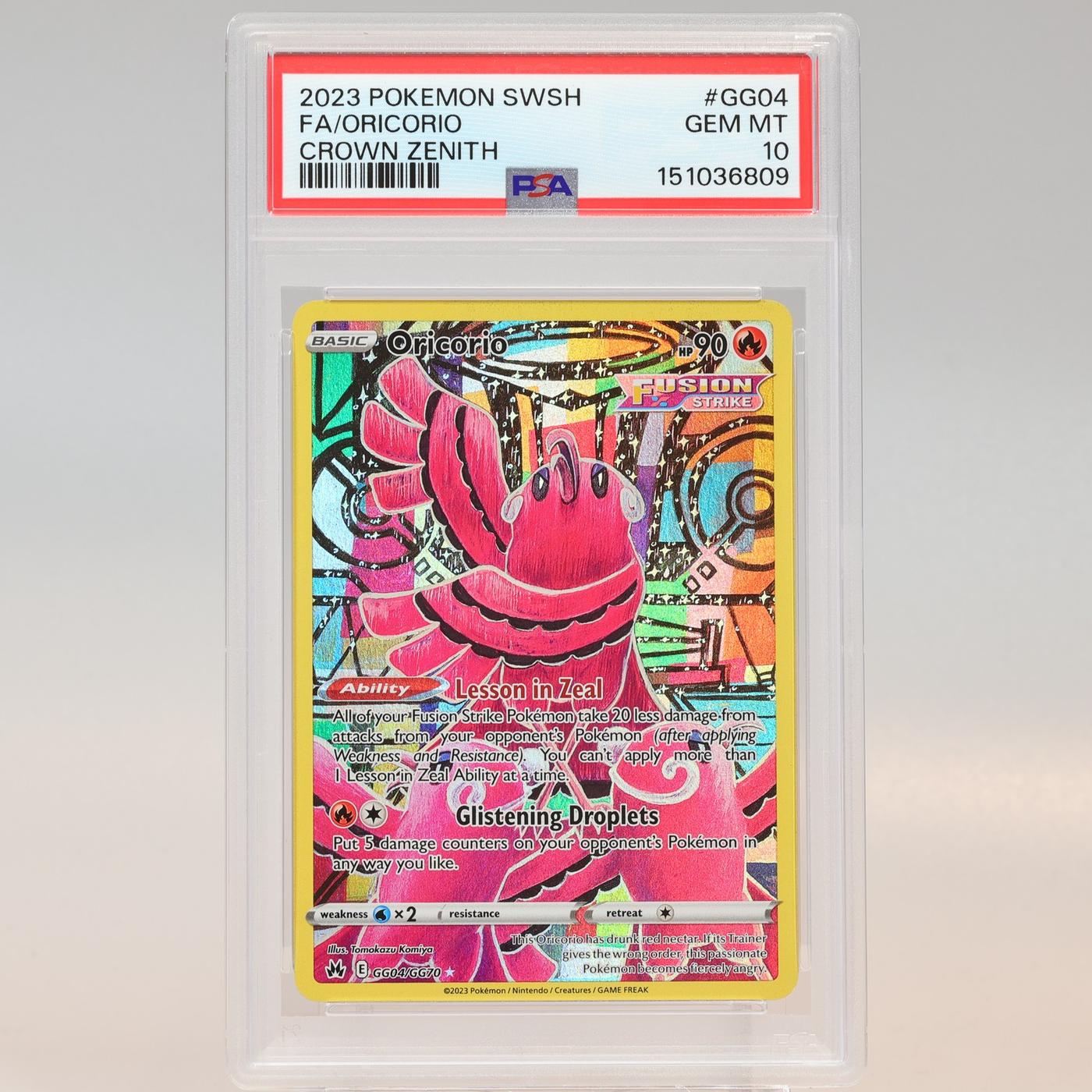 Pokemon TCG Oricorio GG04GG70 Crown Zenith Trainer Gallery PSA 10 GEM MT 168441076167 2