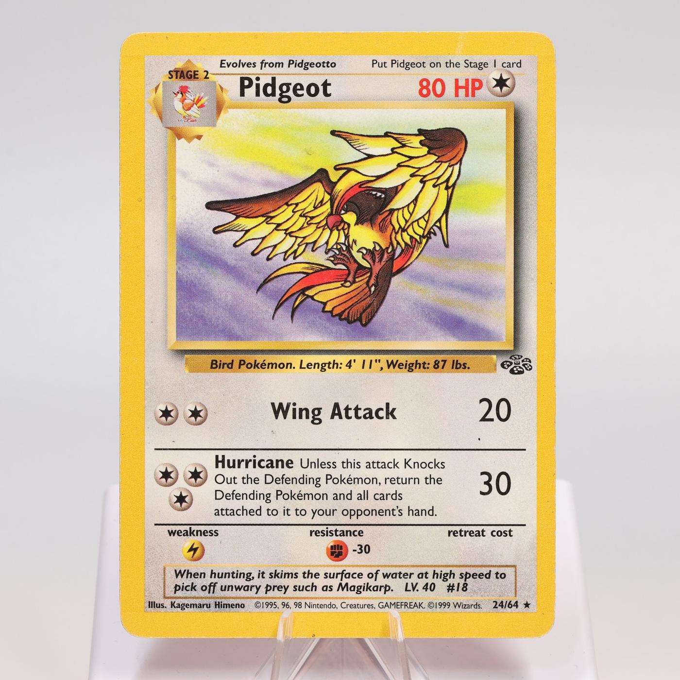 Pokemon TCG Pidgeot 2464 Jungle Rare WOTC PL Crease 168421188097 2
