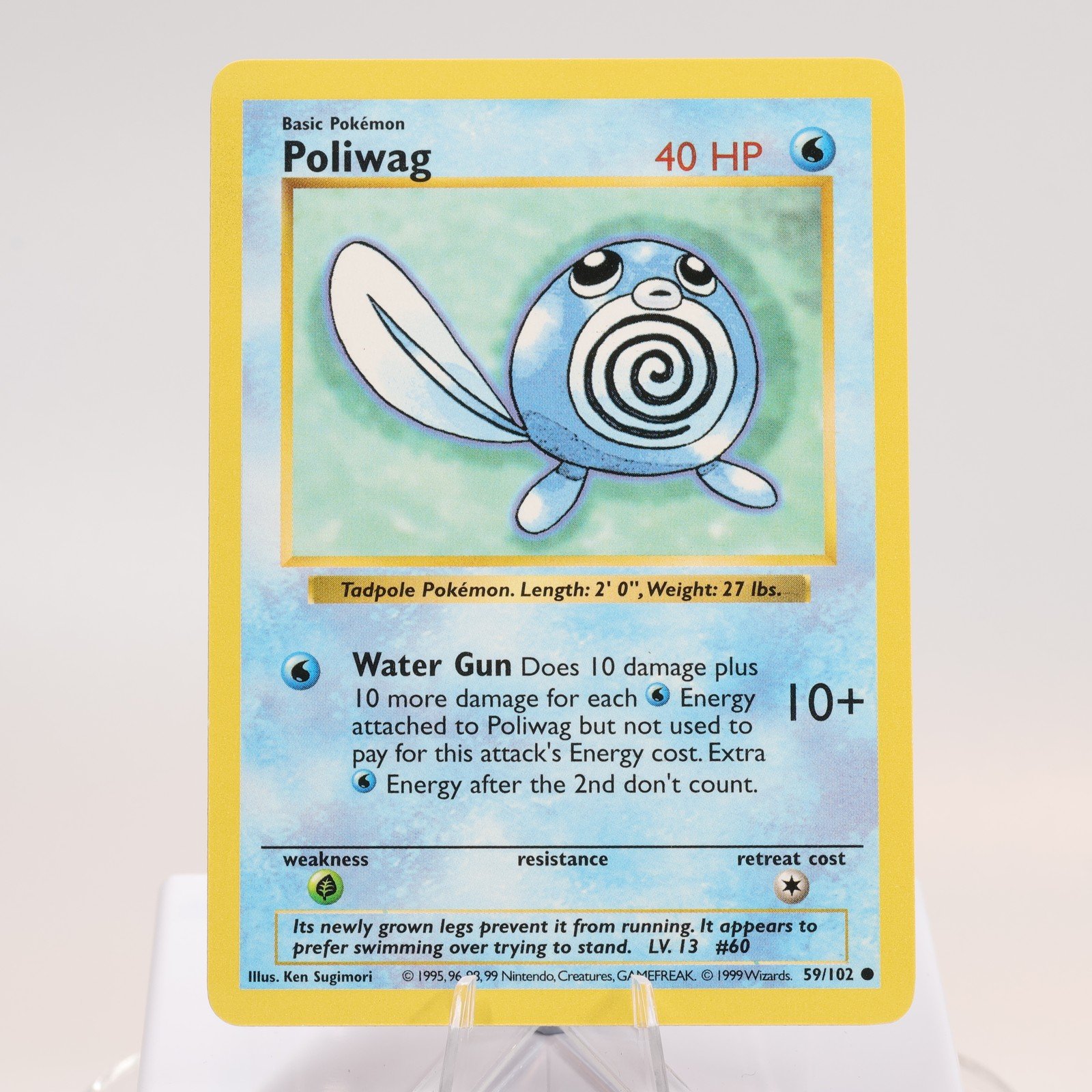 Pokemon TCG Poliwag 59102 Base Set Common Shadowless WOTC 1999 EXC 168144948267 2