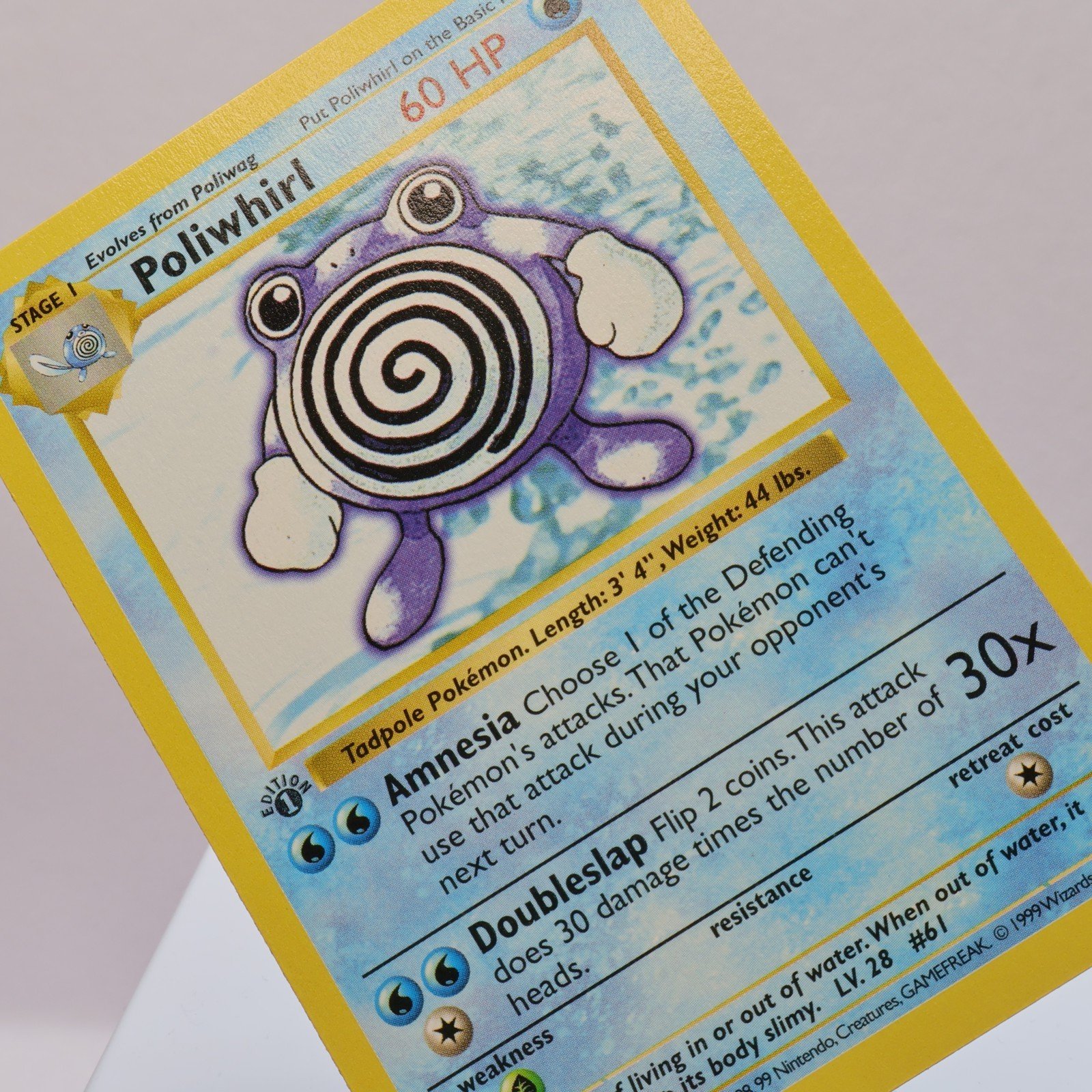 Pokemon TCG – Poliwhirl 38/102 Base Set Uncommon 1st Edition WOTC 1999 – NM