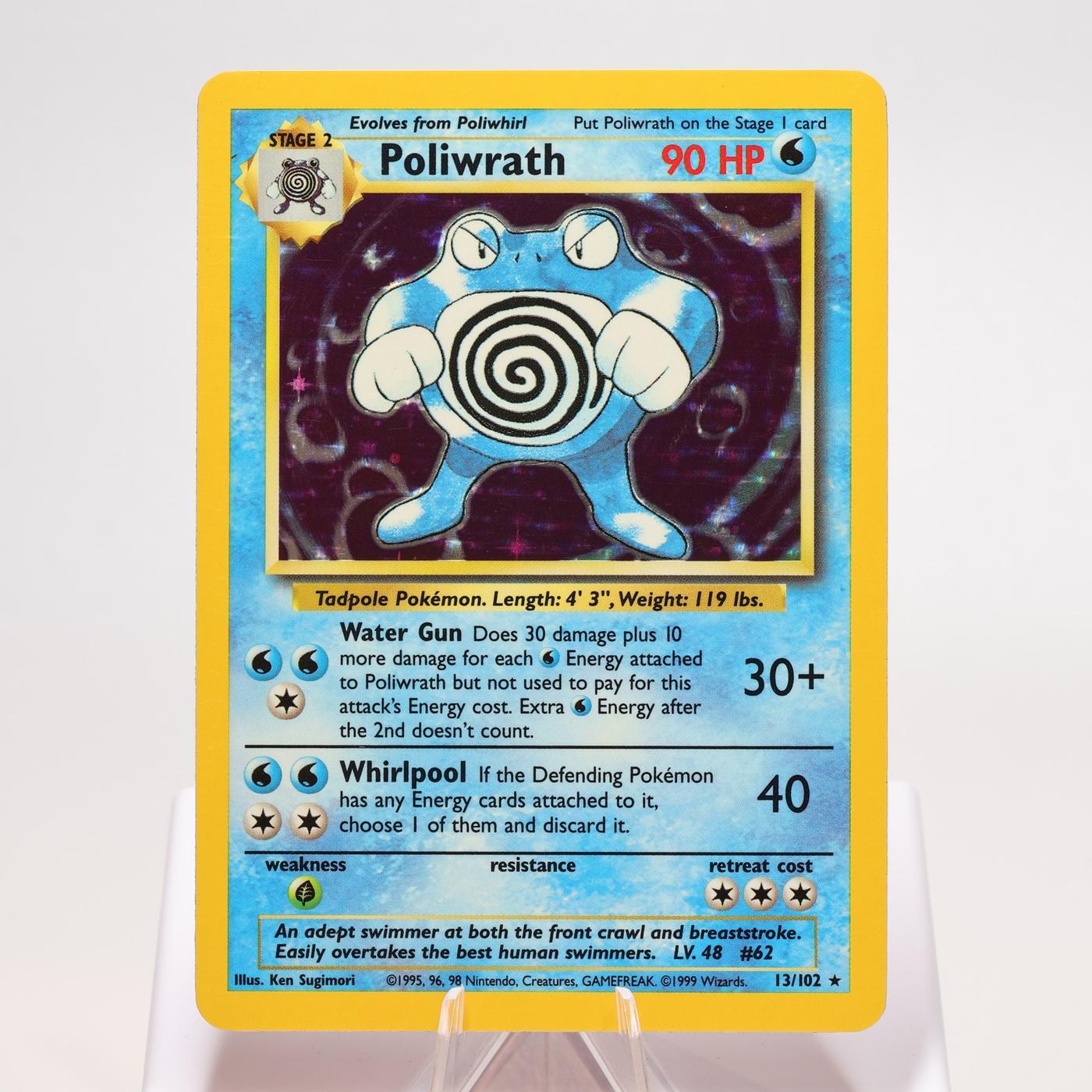 Pokemon TCG Poliwrath 13102 Base Set Holo Rare WOTC EXCNM 168325203377 2