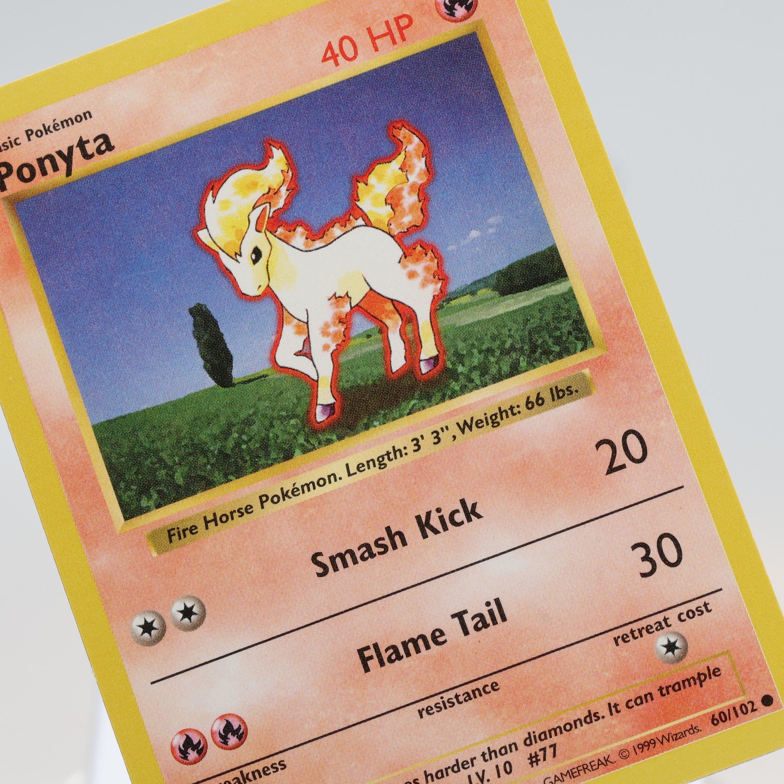 Pokemon TCG Ponyta 60102 Base Set Common Shadowless WOTC 1999 EXC 168144948217