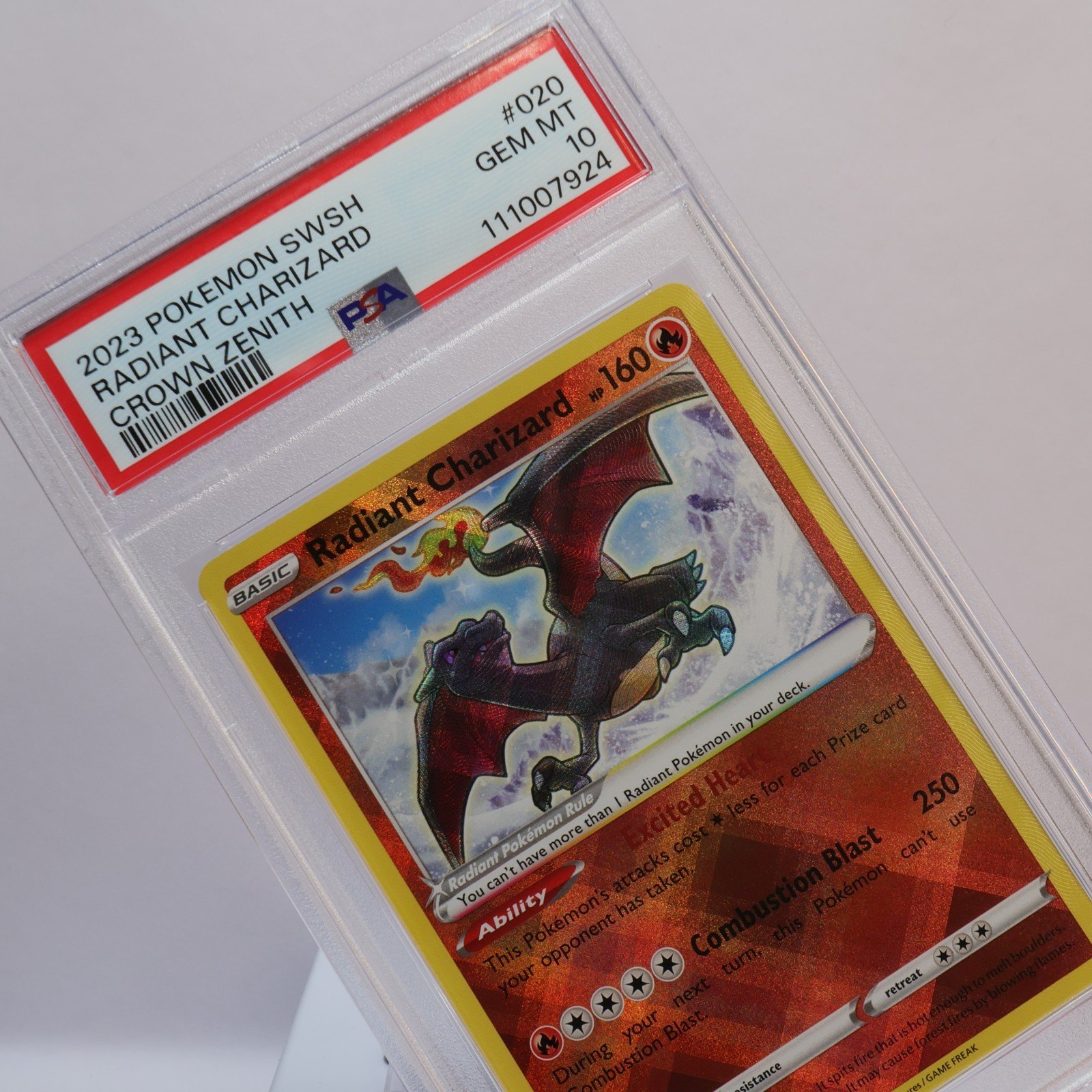 Pokemon TCG – Radiant Charizard 20/159 Crown Zenith Radiant Rare – PSA 10 GEM MT