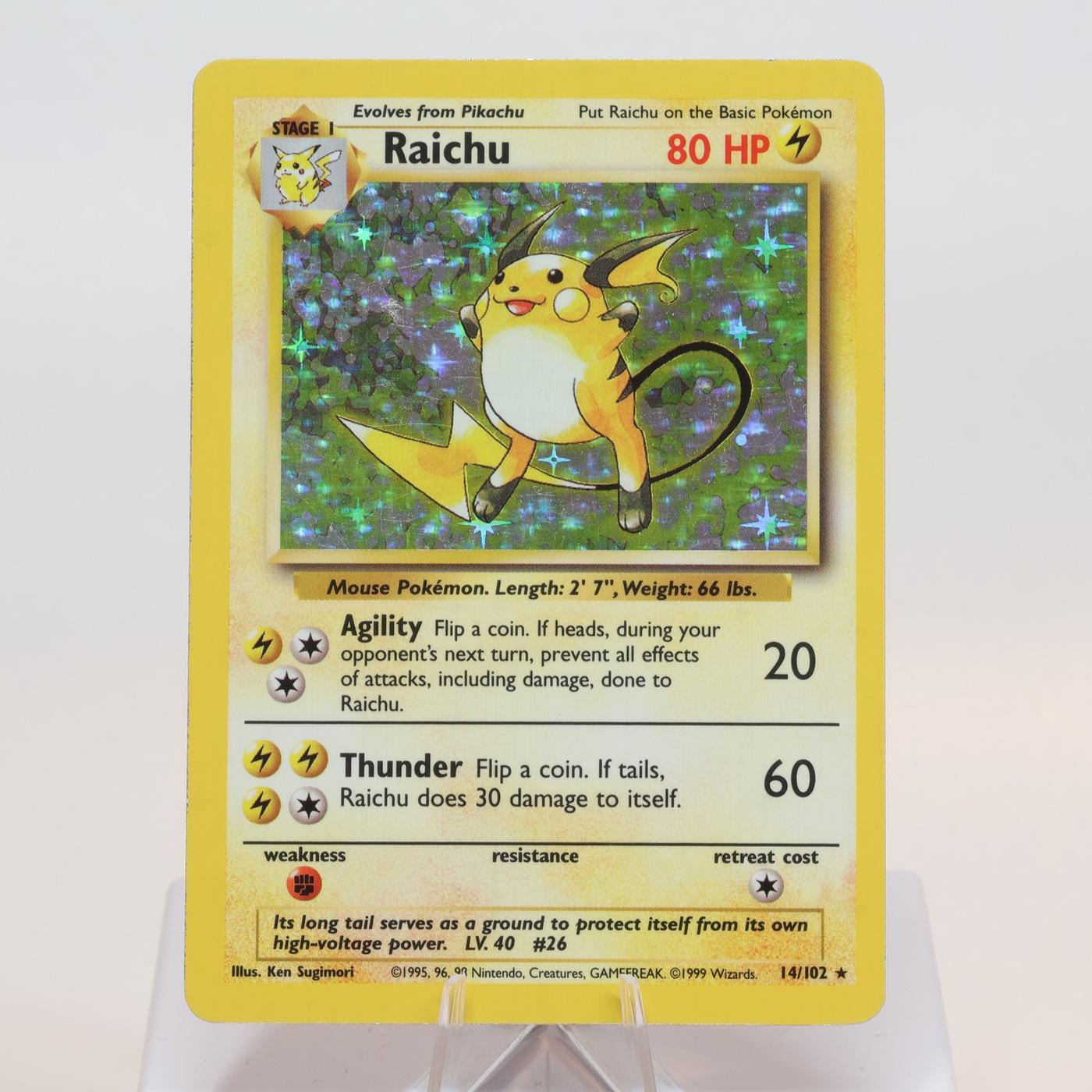 Pokemon TCG Raichu 14102 Base Set Holo Rare WOTC EXC 168205418477 2
