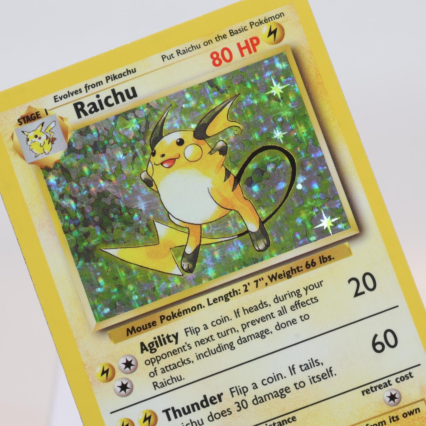 Pokemon TCG Raichu 14102 Base Set Holo Rare WOTC EXC 168205418477