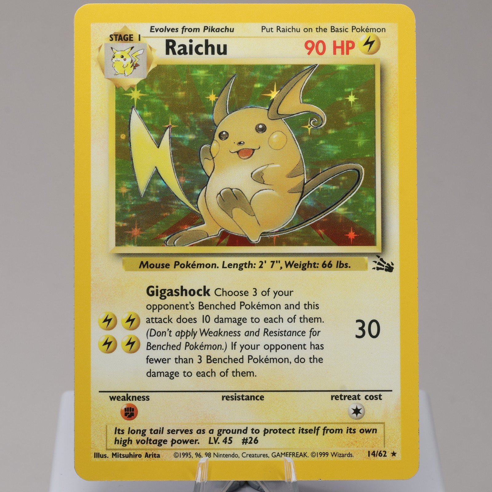 Pokemon TCG Raichu 1462 Fossil Holo Rare WOTC 1999 EXCNM 167950659097 2