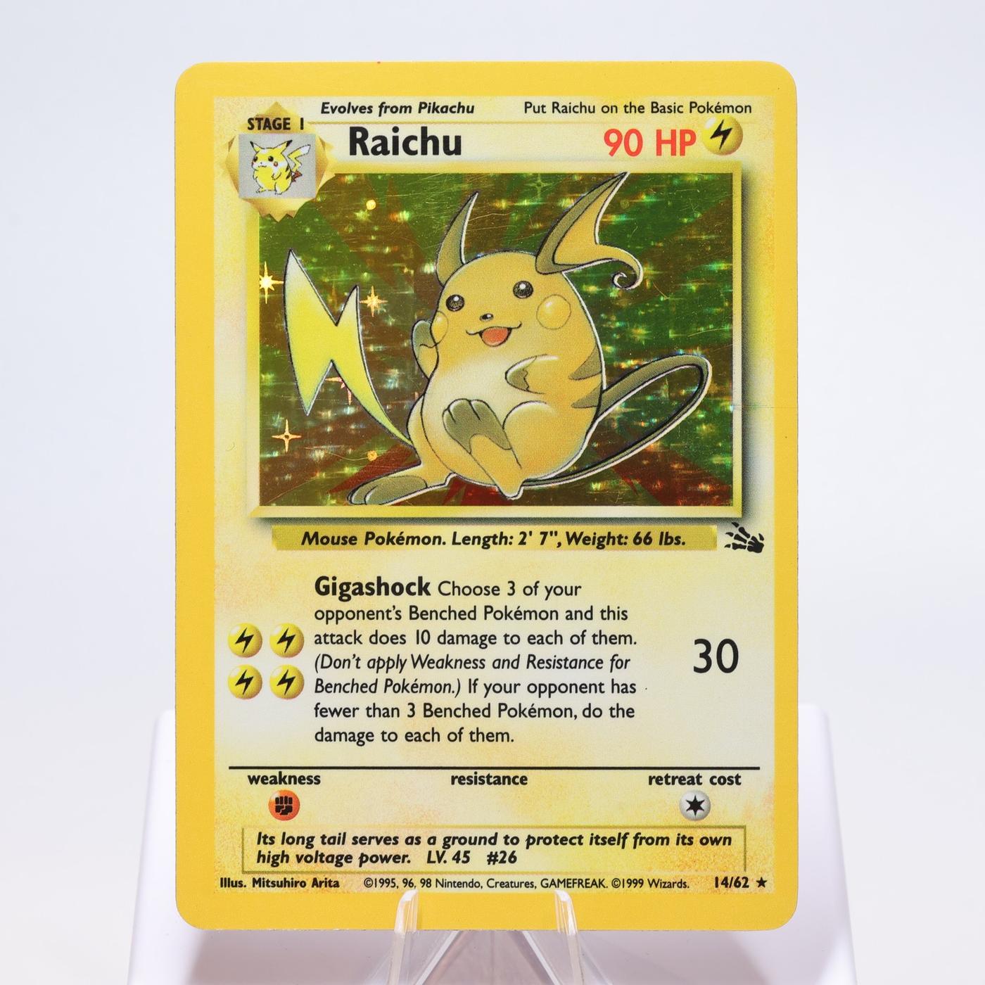 Pokemon TCG Raichu 1462 Fossil Holo Rare WOTC EXC 168327252477 2