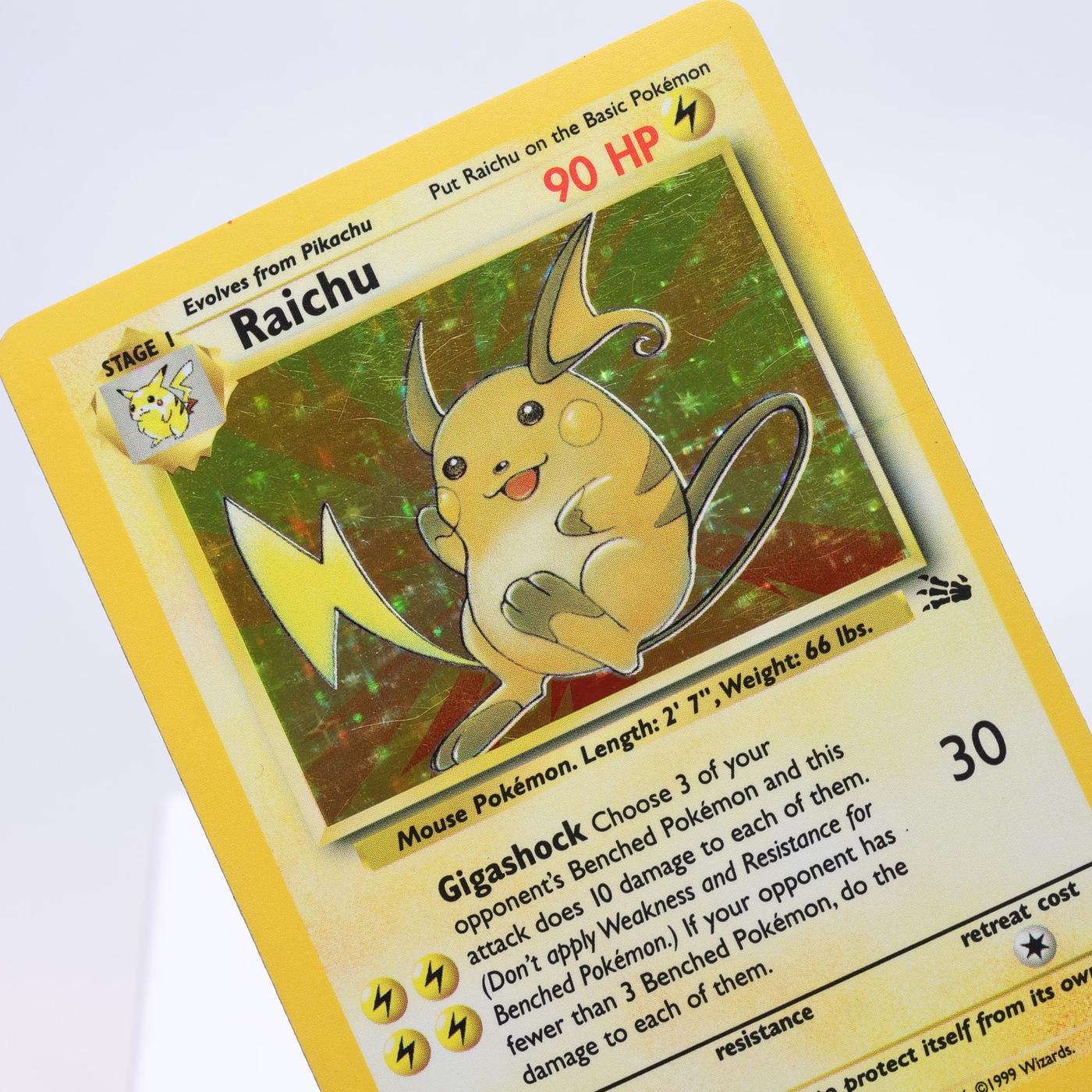 Pokemon TCG – Raichu 14/62 Fossil Holo Rare  WOTC – EXC