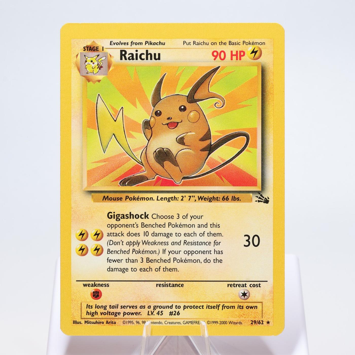 Pokemon TCG Raichu 2962 Fossil Rare WOTC EXC 168327252507 2