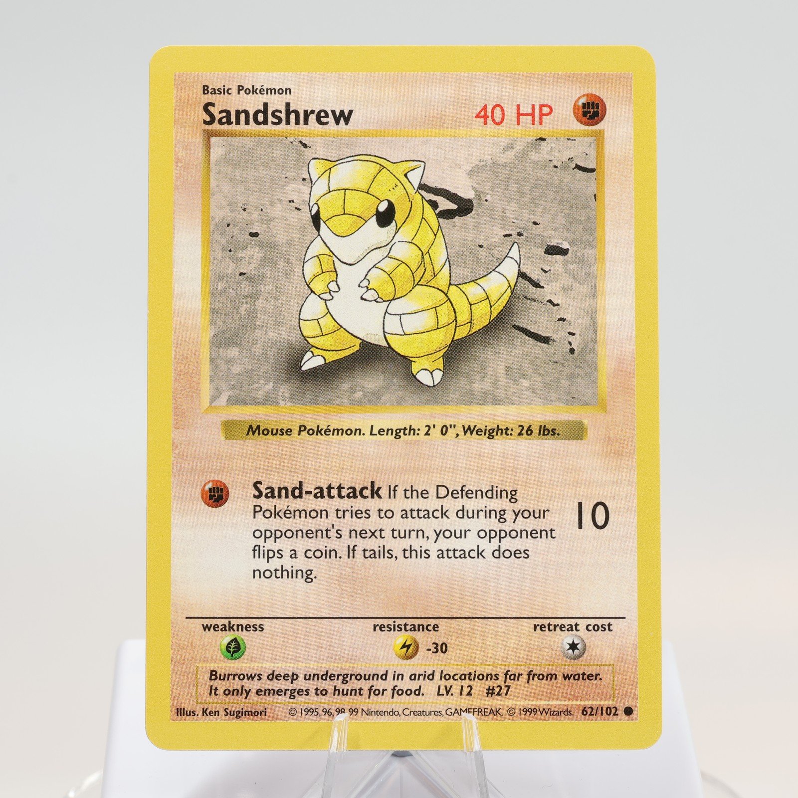 Pokemon TCG Sandshrew 62102 Base Set Common Shadowless WOTC 1999 EXCNM 168144948307 2
