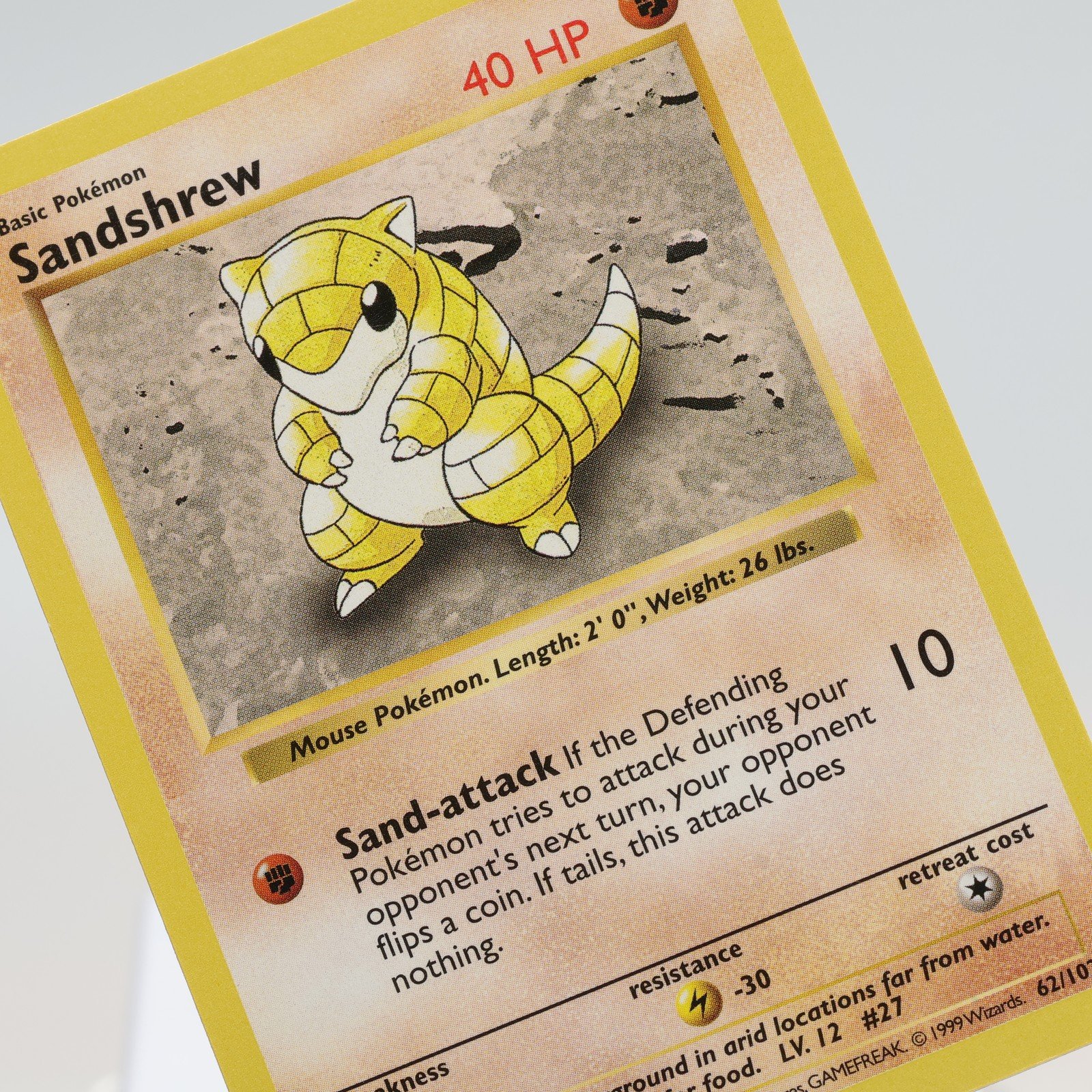 Pokemon TCG Sandshrew 62102 Base Set Common Shadowless WOTC 1999 EXCNM 168144948307