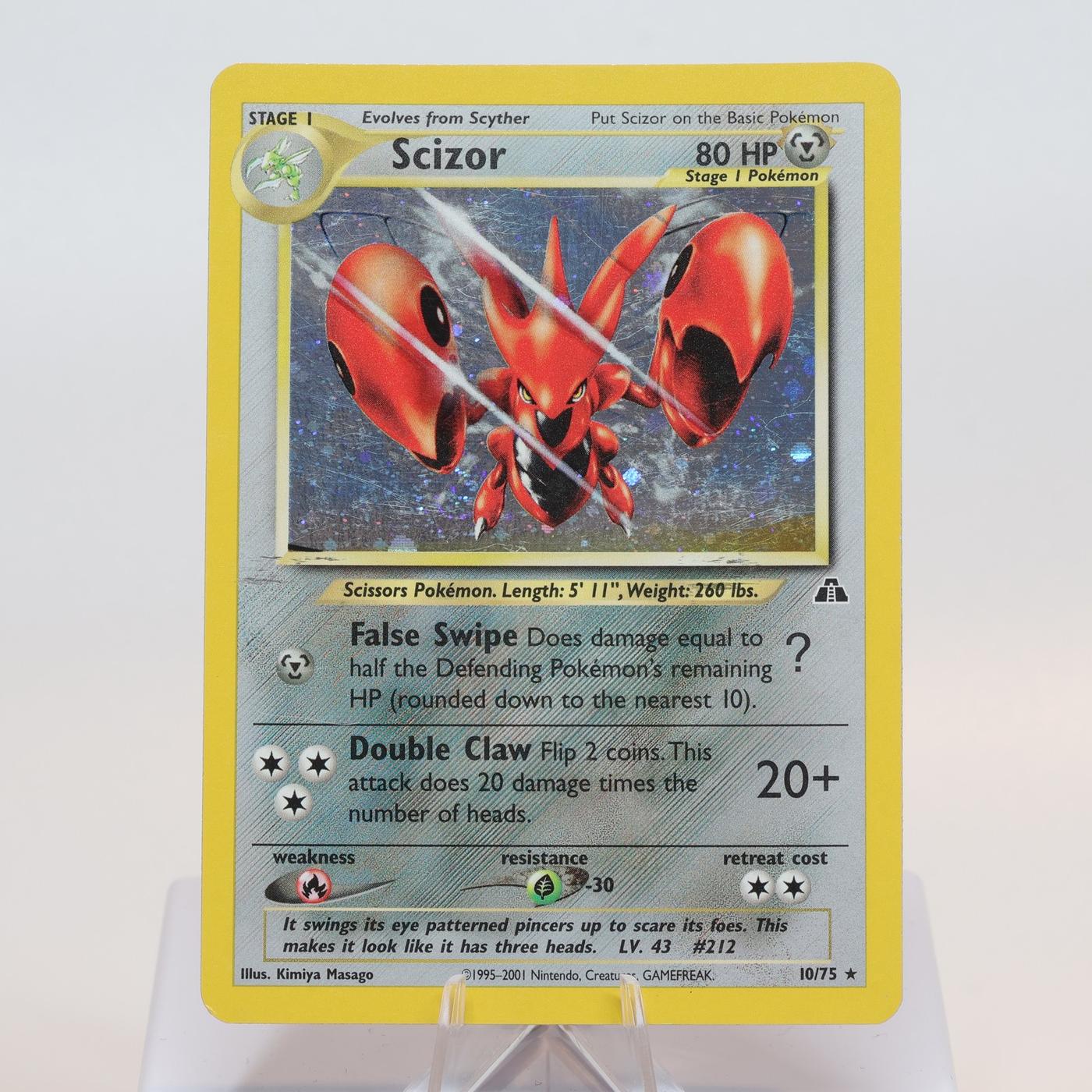 Pokemon TCG Scizor 1075 Neo Discovery Holo Rare WOTC EXC 168205418497 2
