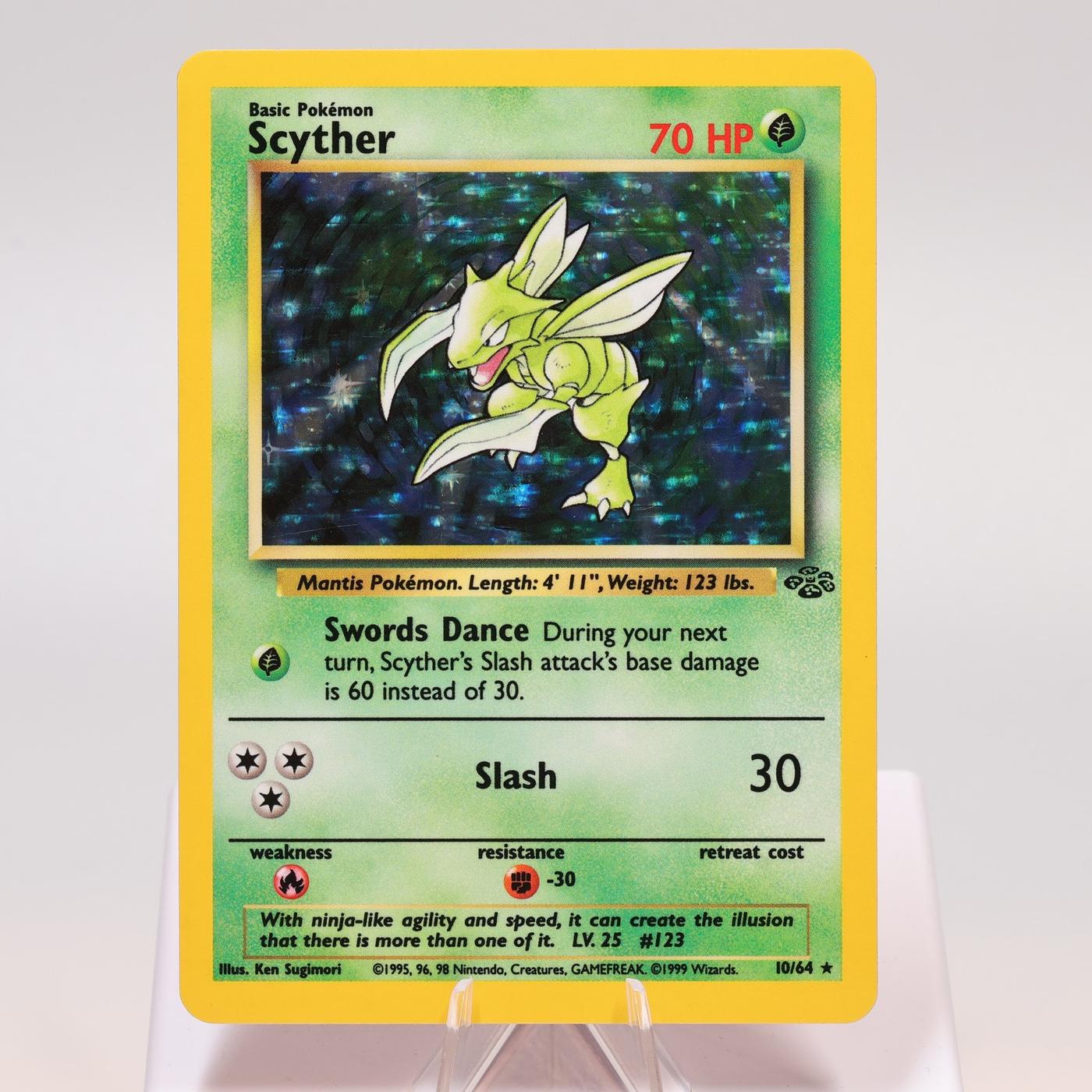 Pokemon TCG Scyther 1064 Jungle Holo Rare WOTC EXCNM 168421188147 2