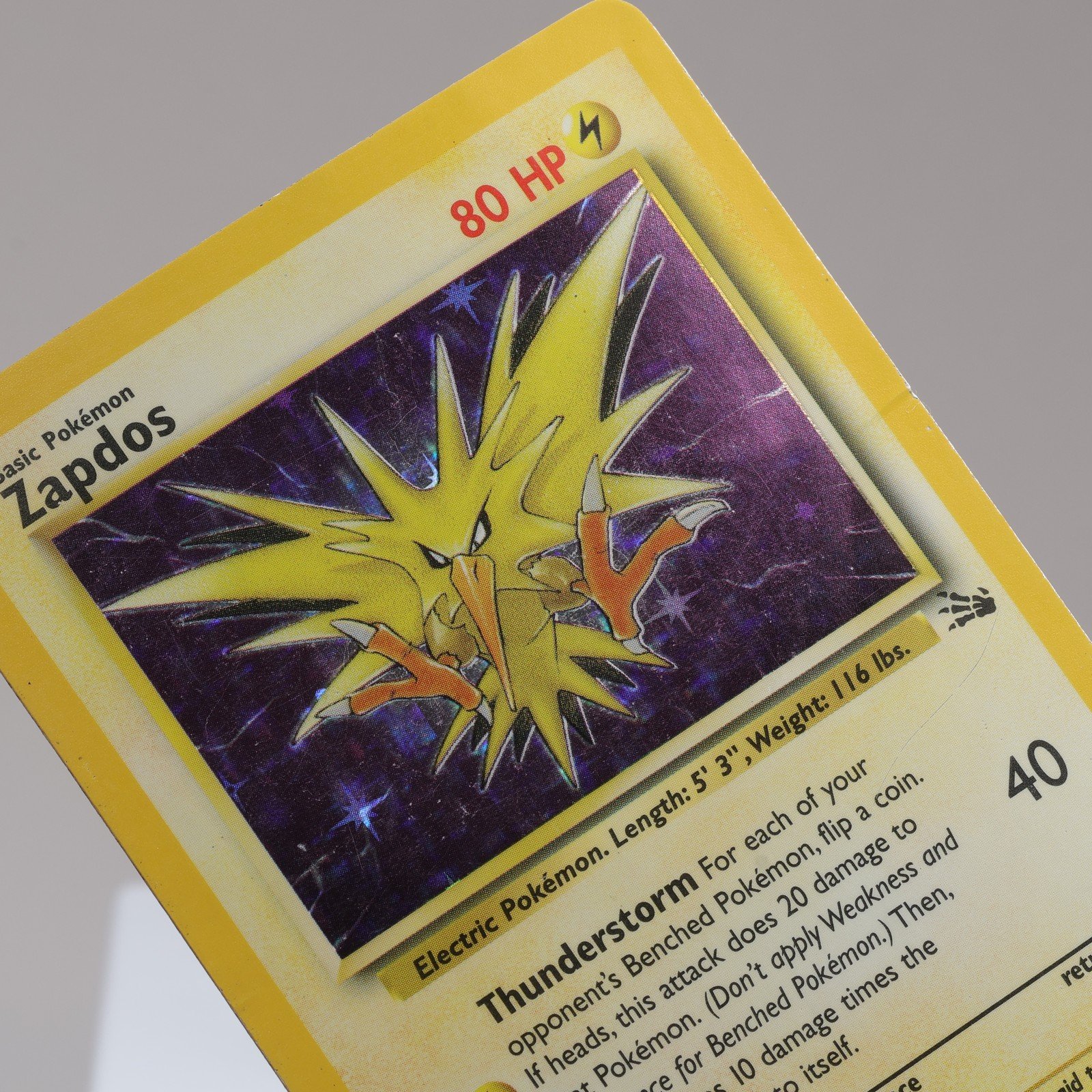 Pokemon TCG Zapdos 1562 Fossil Holo Rare WOTC 1999 PL 167950659117